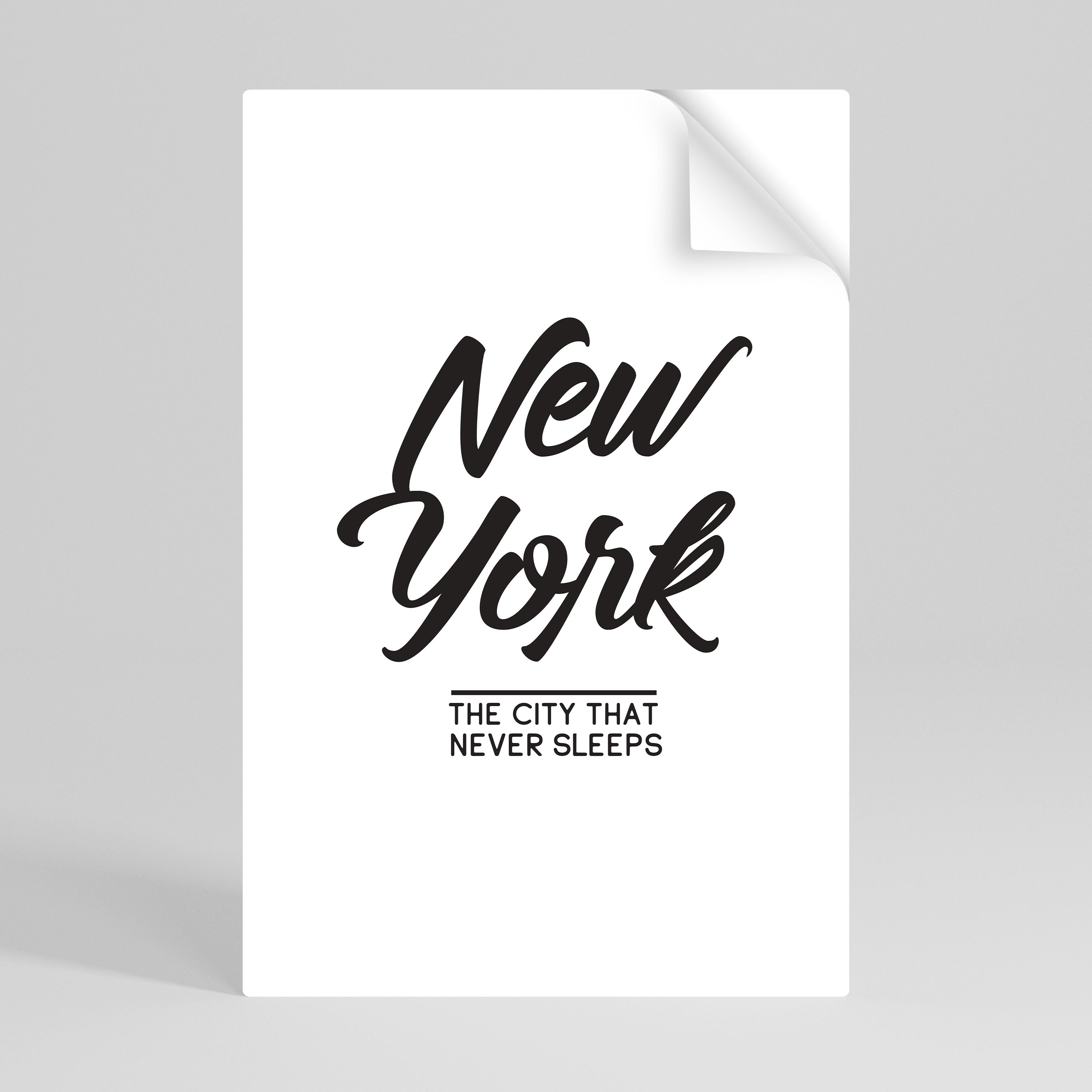 Affiche verticale autocollante « AWAKE IN NYC »