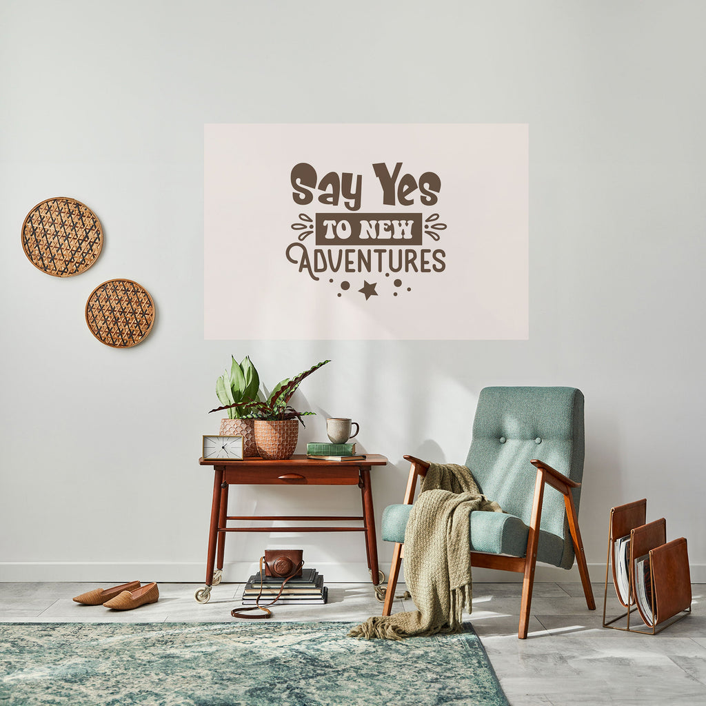 L'AVENTURE VOUS ATTEND Affiche horizontale autocollante