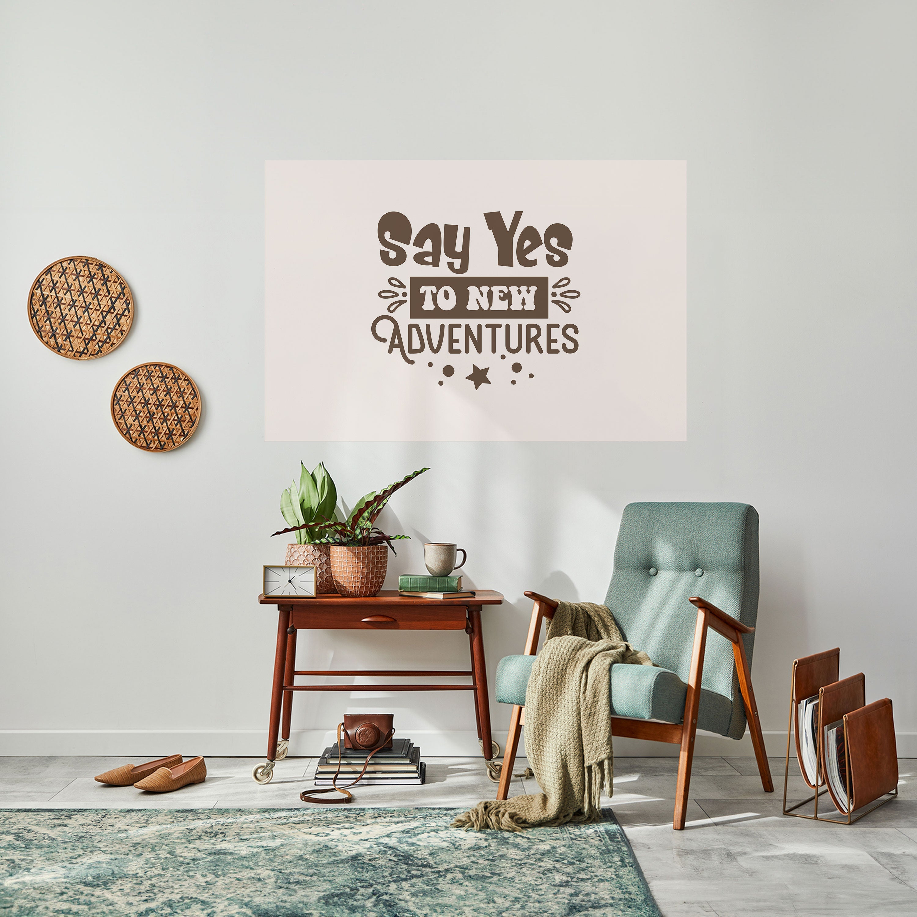 L'AVENTURE VOUS ATTEND Affiche horizontale autocollante