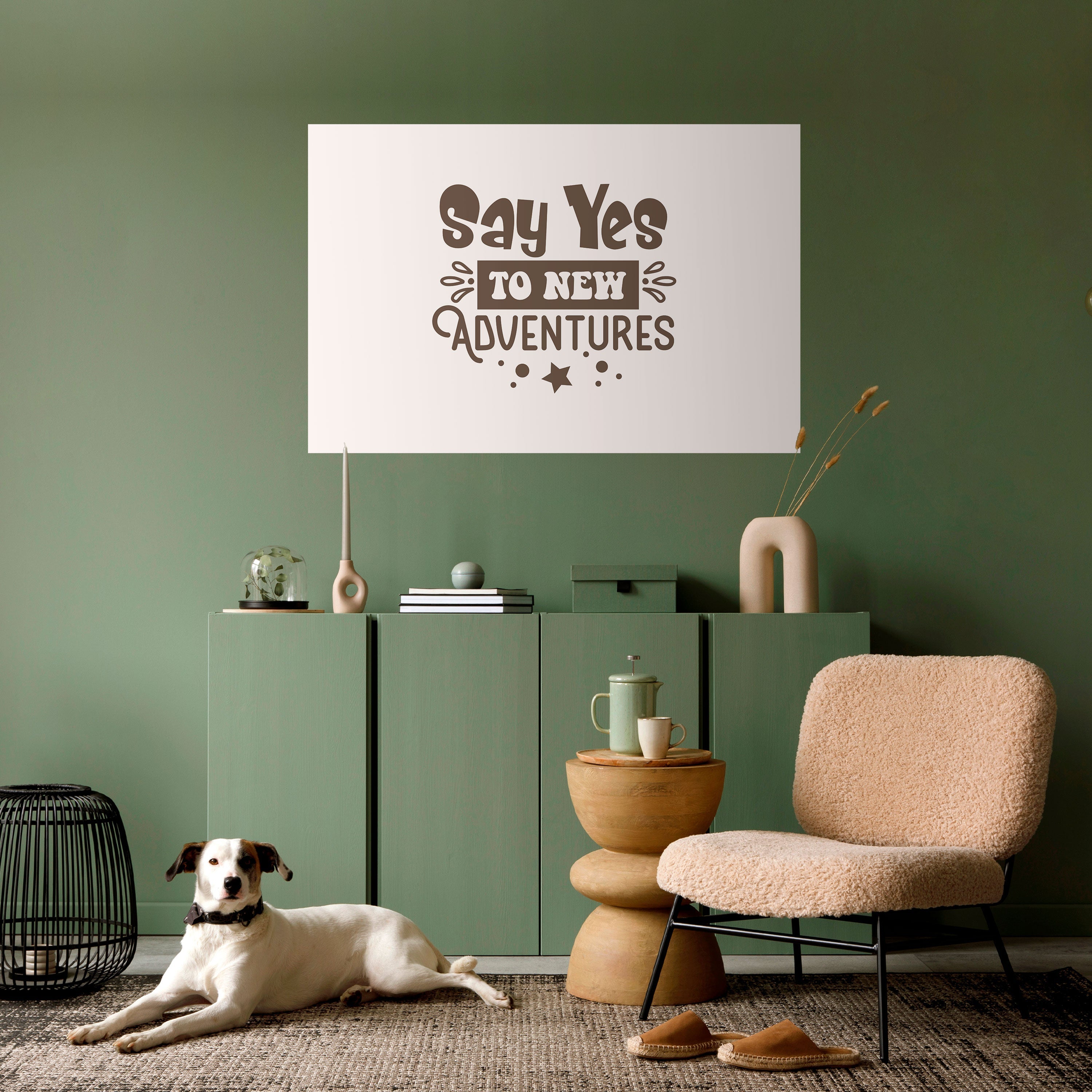 L'AVENTURE VOUS ATTEND Affiche horizontale autocollante