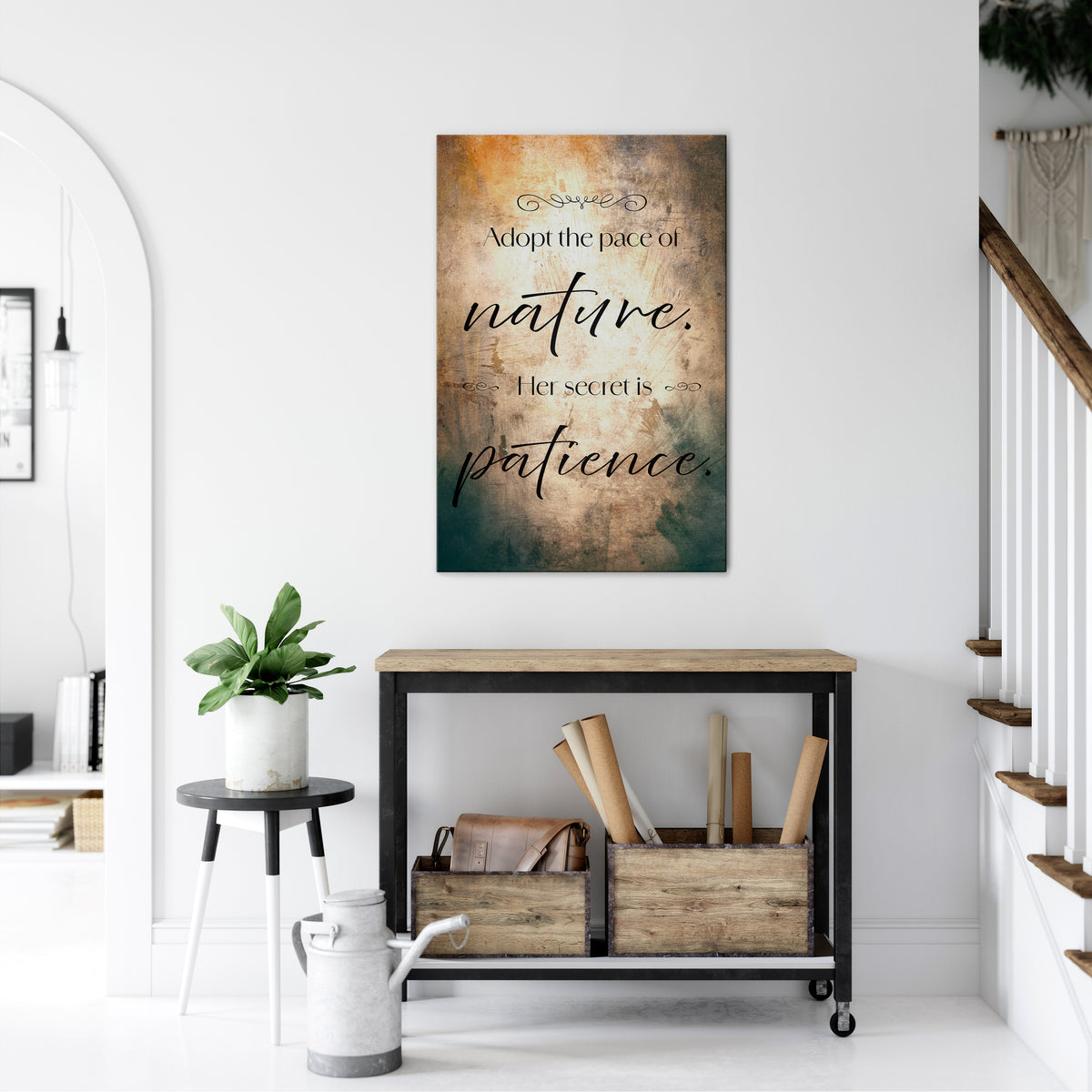 HARMONY WITH NATURE Vertical Canvas Print