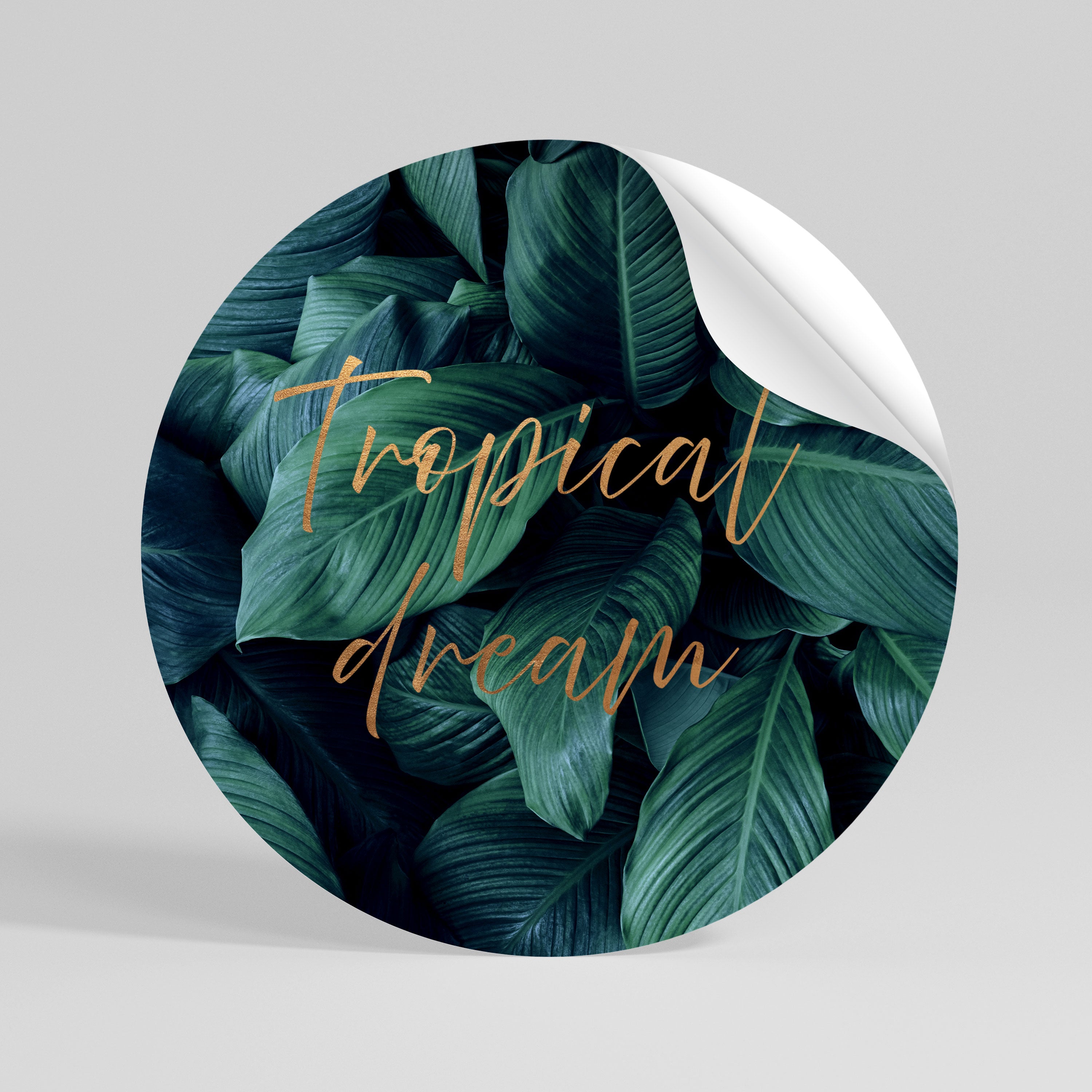 TROPICAL BLISS Peel and Stick Round Sticker