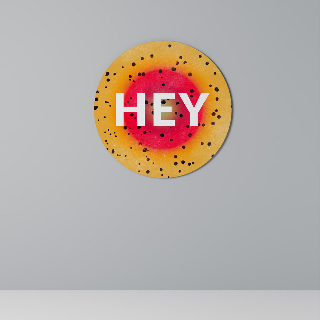 HEY THERE Art mural rond