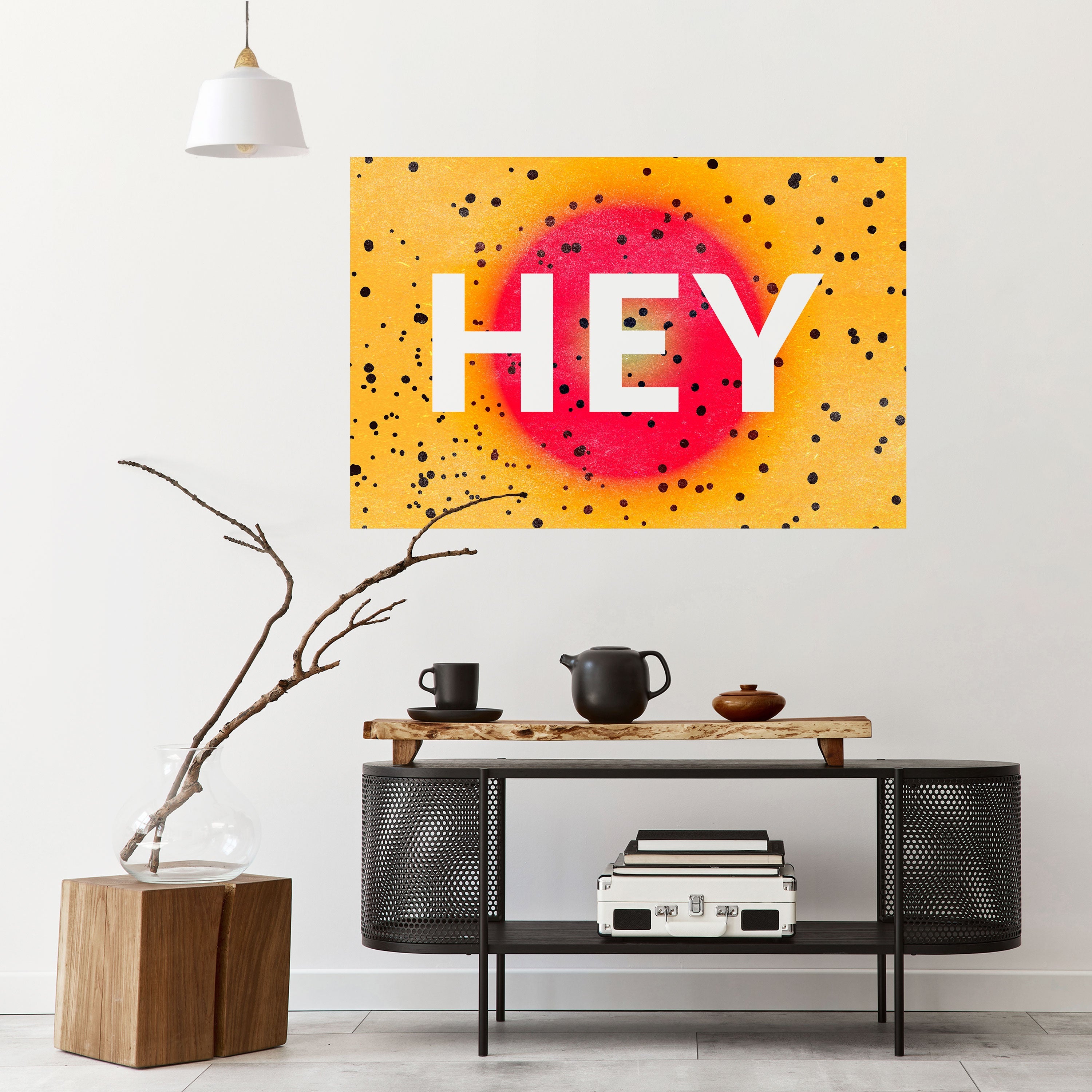 Affiche horizontale autocollante « HEY THERE »