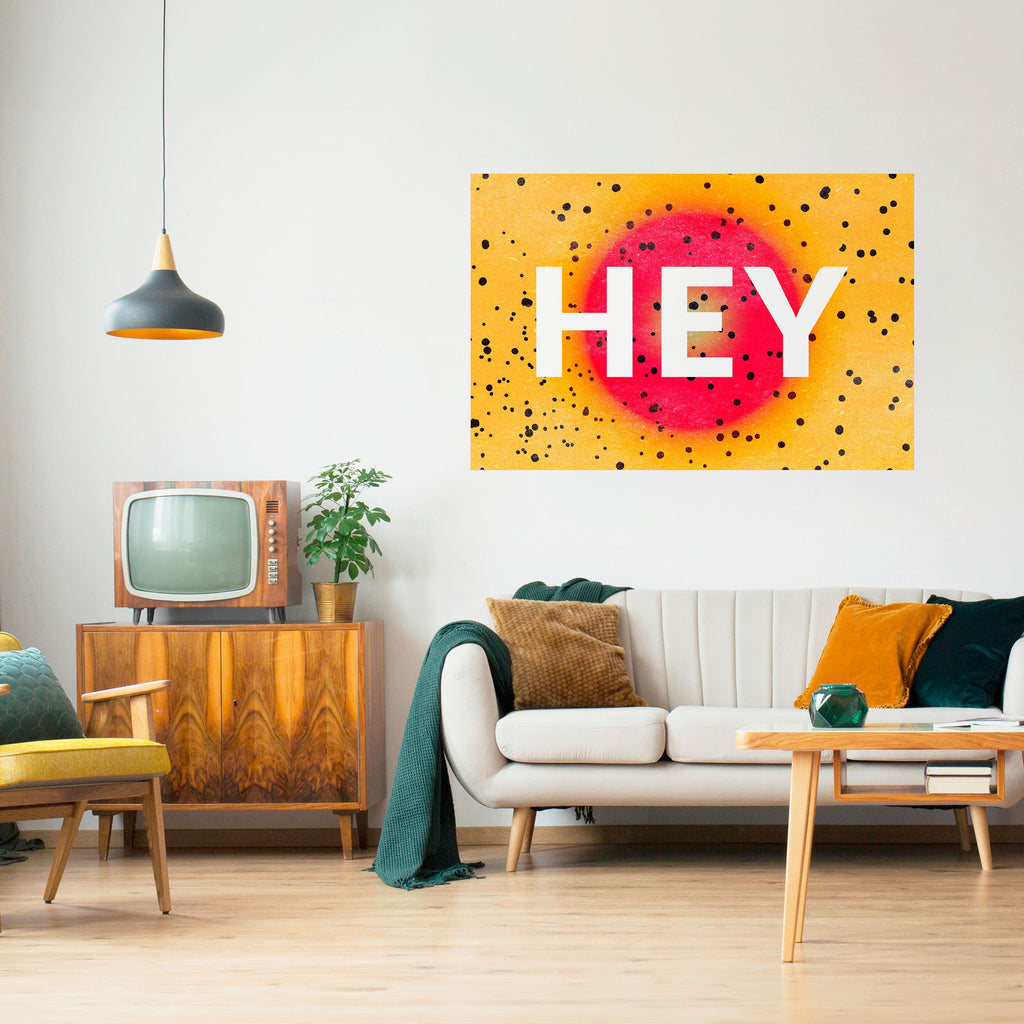 Affiche horizontale autocollante « HEY THERE »