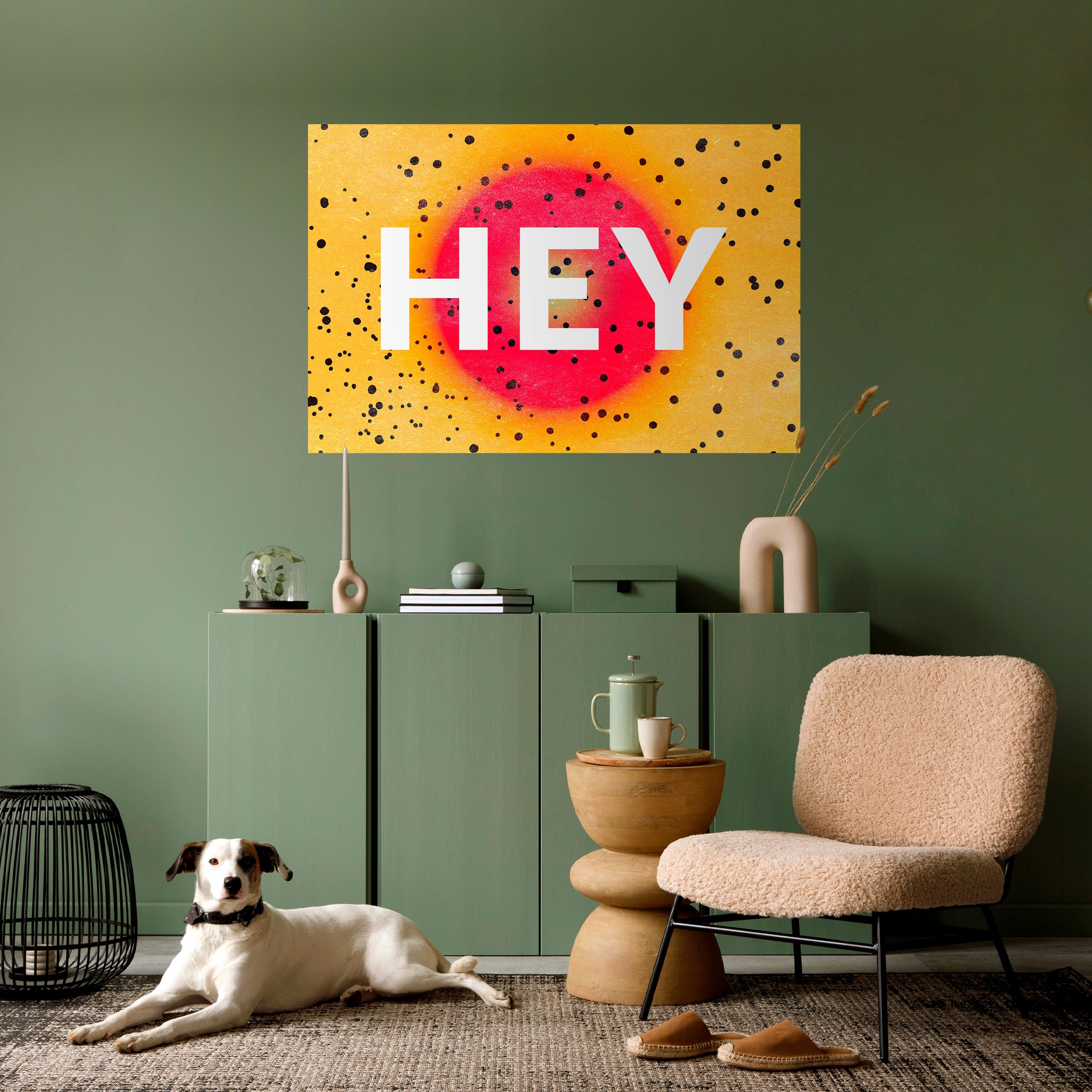Affiche horizontale autocollante « HEY THERE »