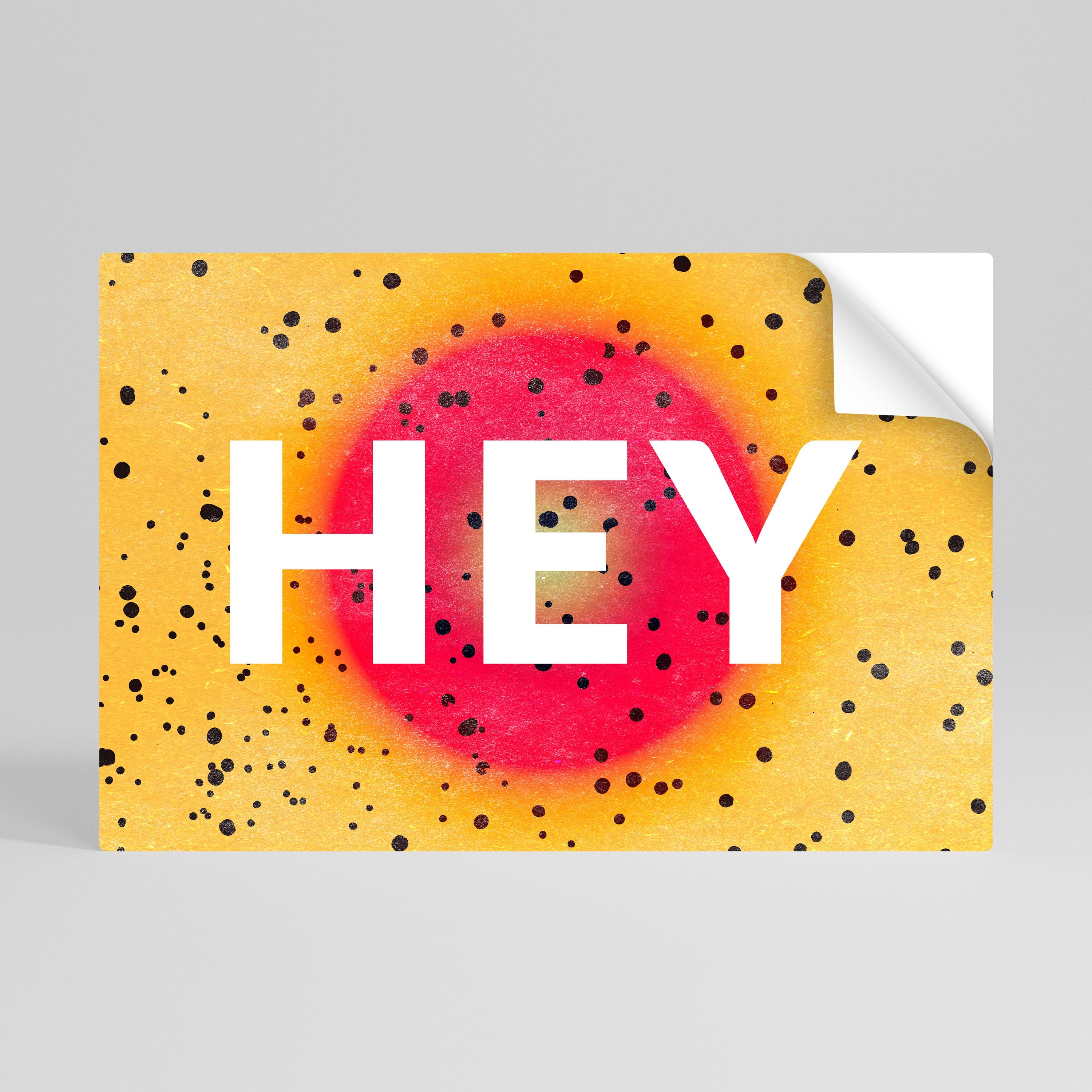Affiche horizontale autocollante « HEY THERE »