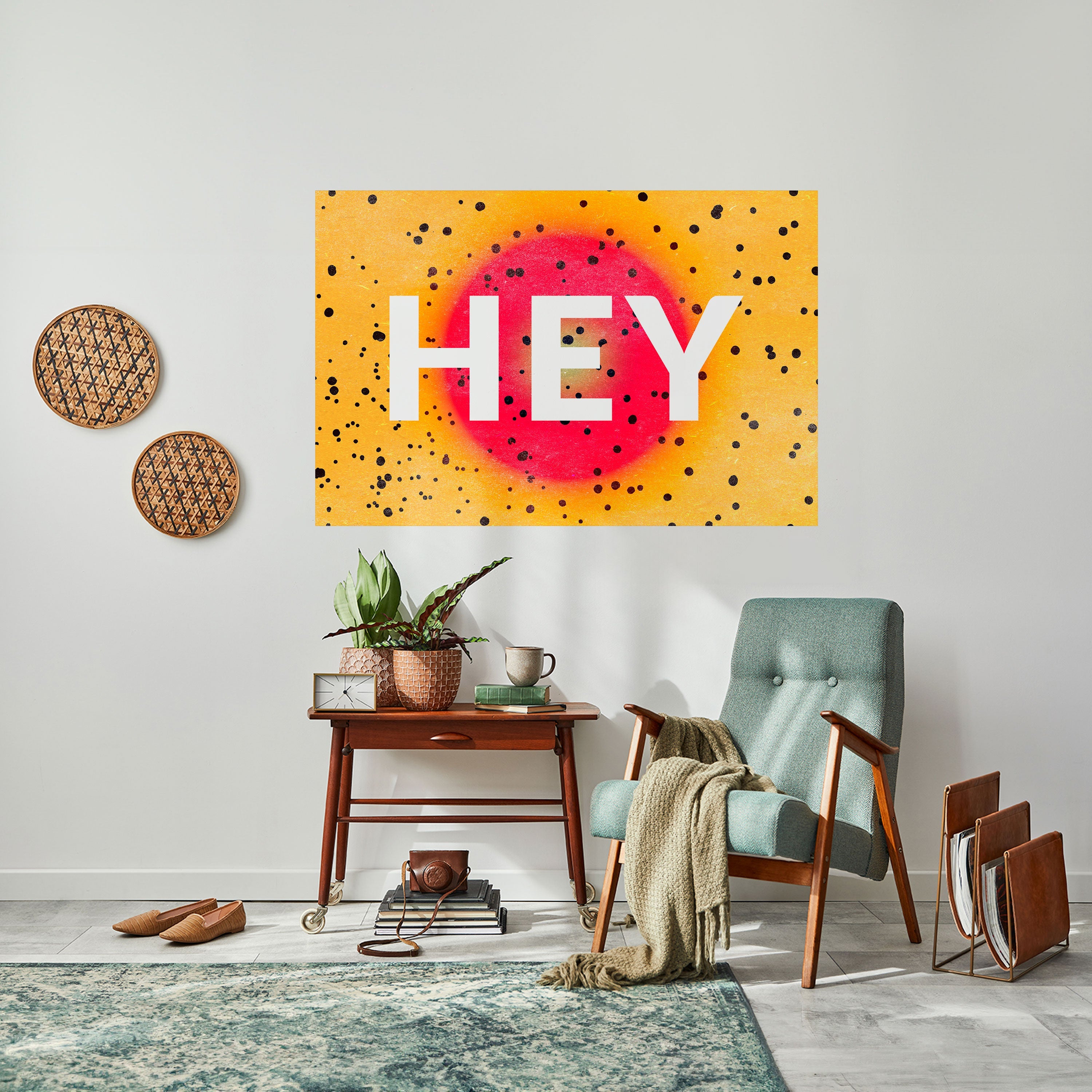 Affiche horizontale autocollante « HEY THERE »