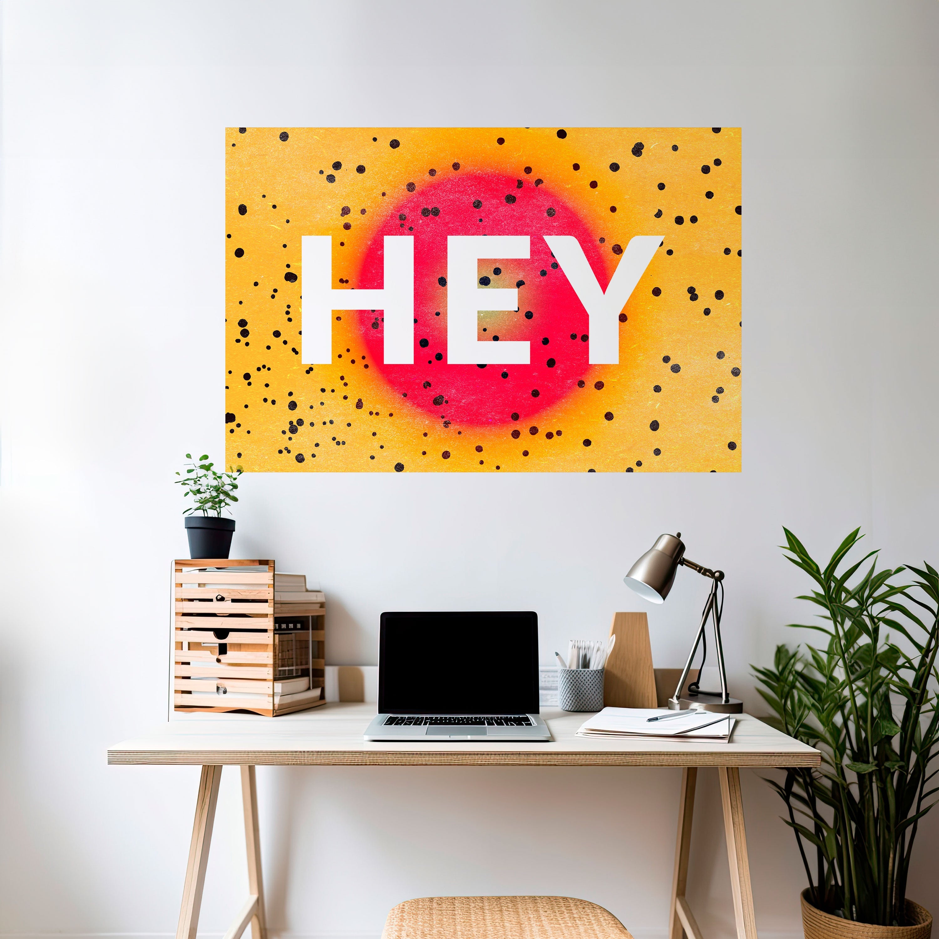 Affiche horizontale autocollante « HEY THERE »