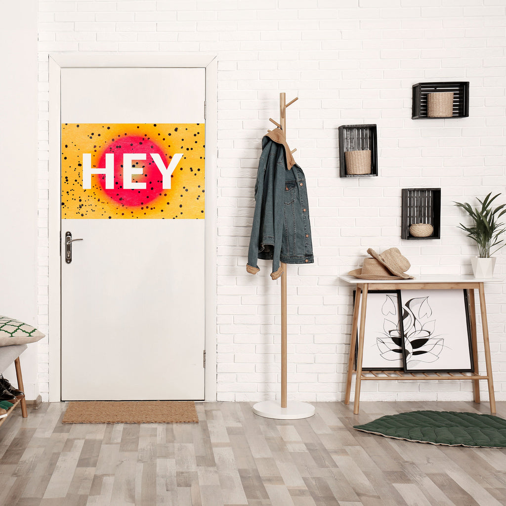 Affiche horizontale autocollante « HEY THERE »