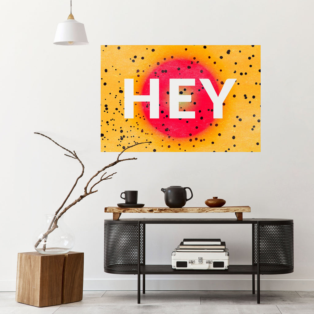 Affiche horizontale autocollante « HEY THERE »