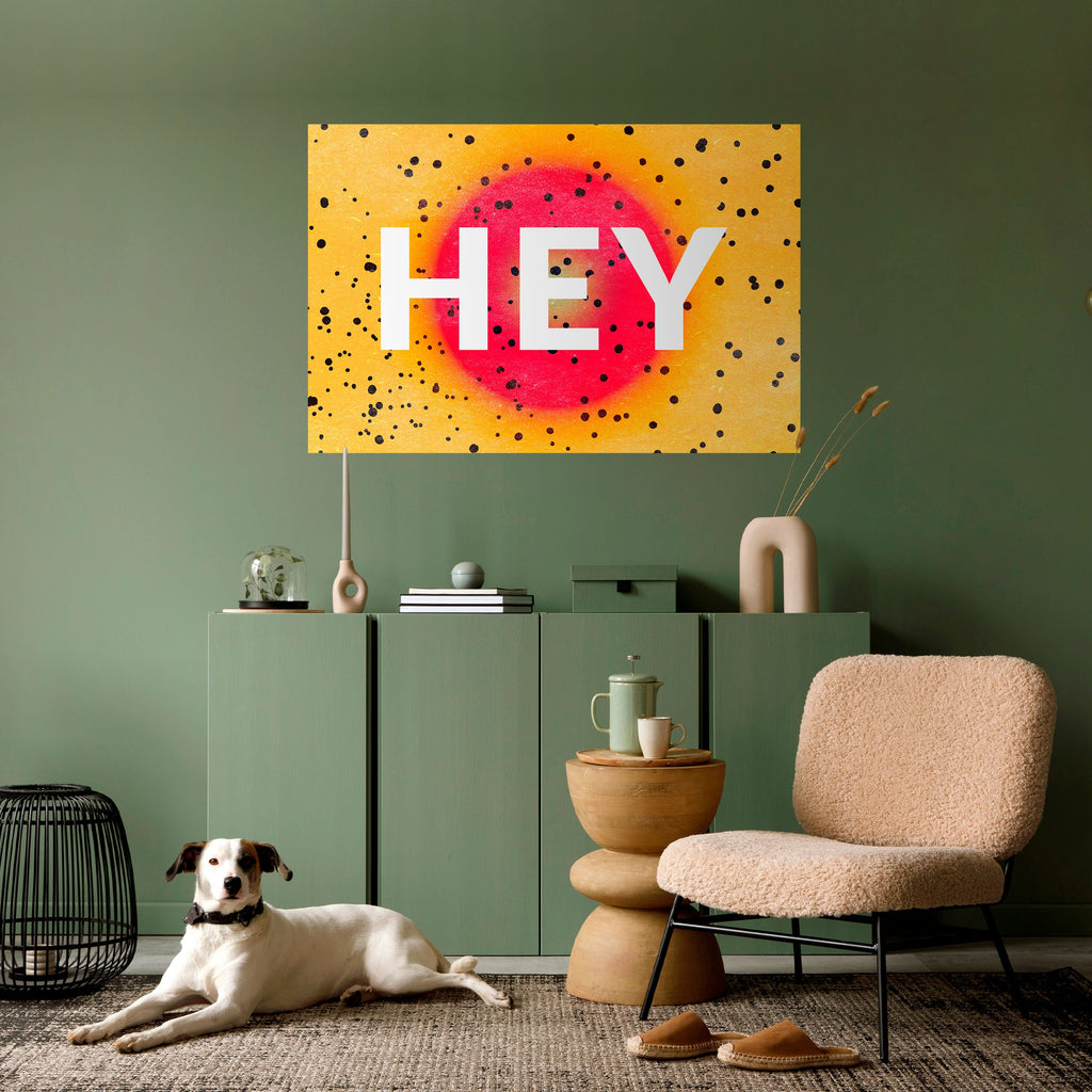 Affiche horizontale autocollante « HEY THERE »
