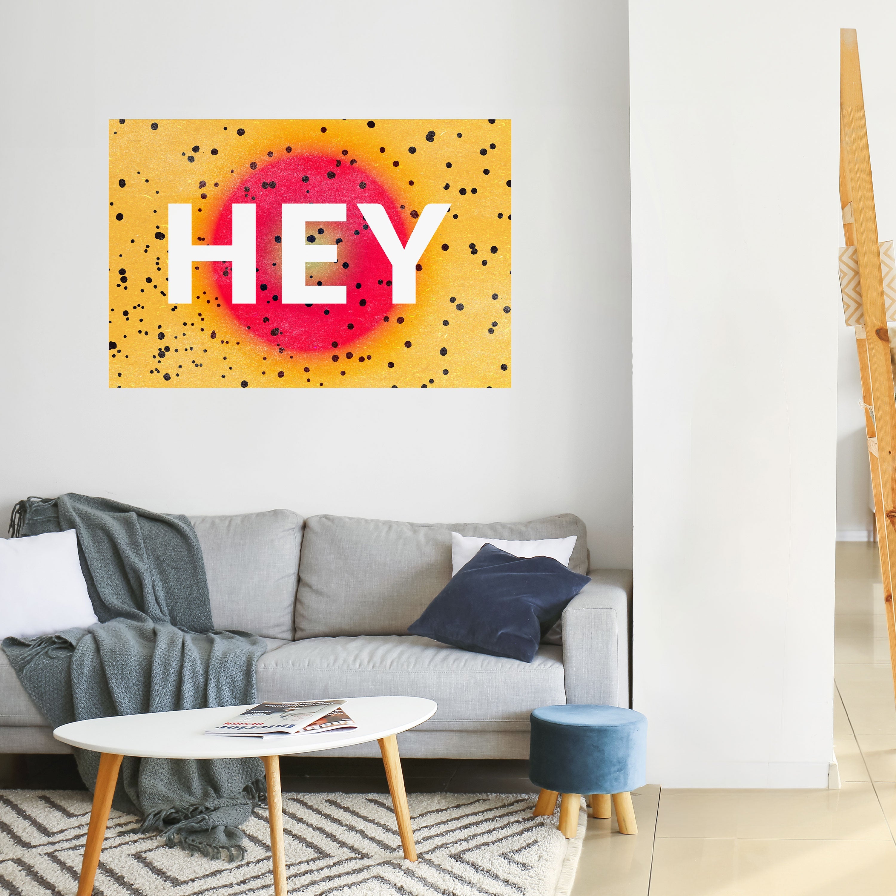 Affiche horizontale autocollante « HEY THERE »