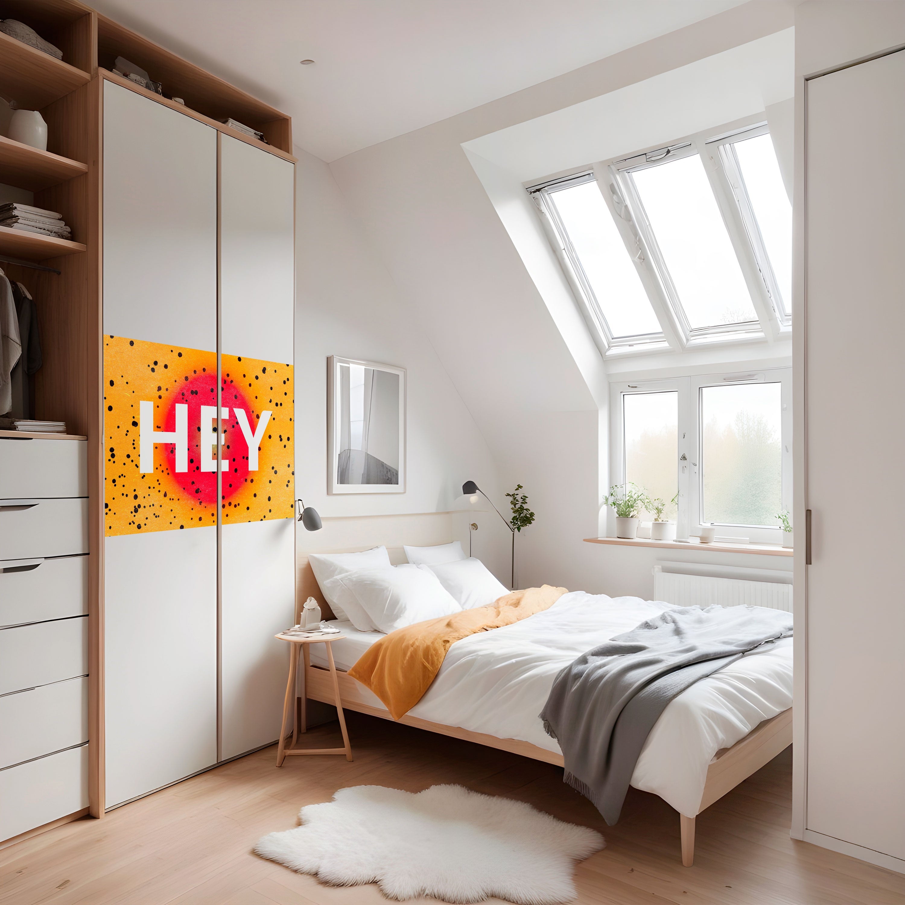 Affiche horizontale autocollante « HEY THERE »