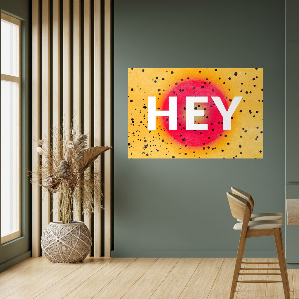 Affiche horizontale autocollante « HEY THERE »