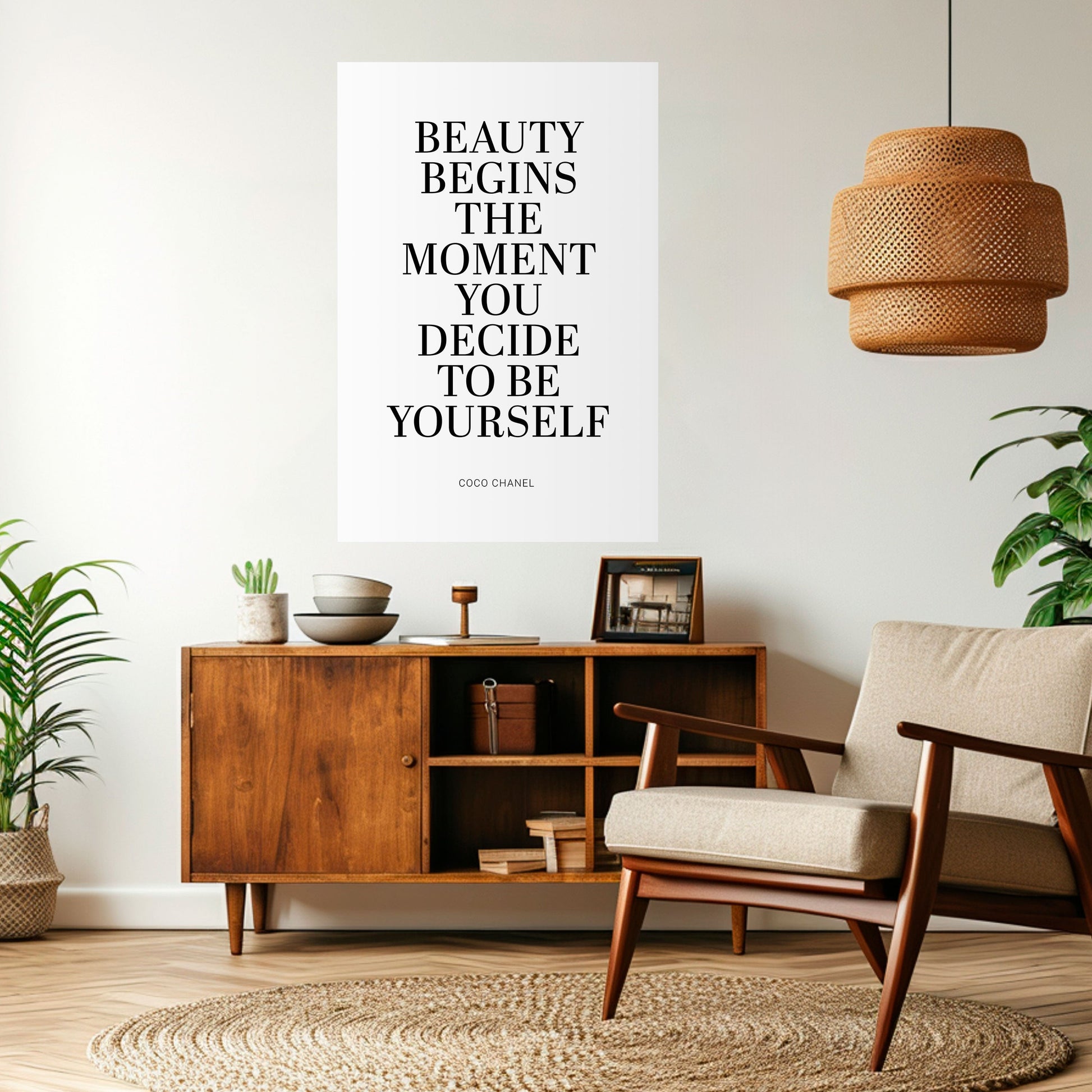 Affiche verticale autocollante « La beauté redéfinie »