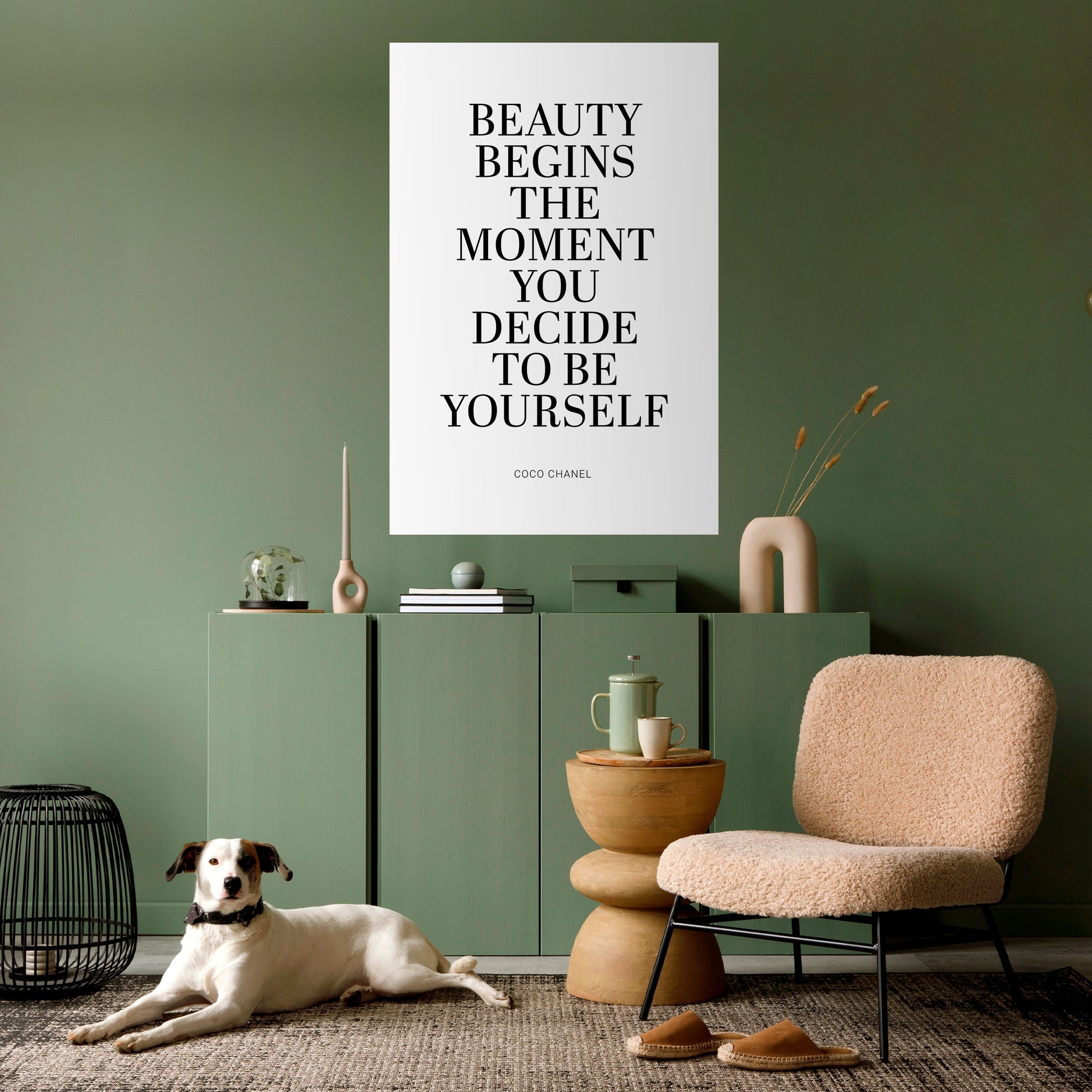 Affiche verticale autocollante « La beauté redéfinie »