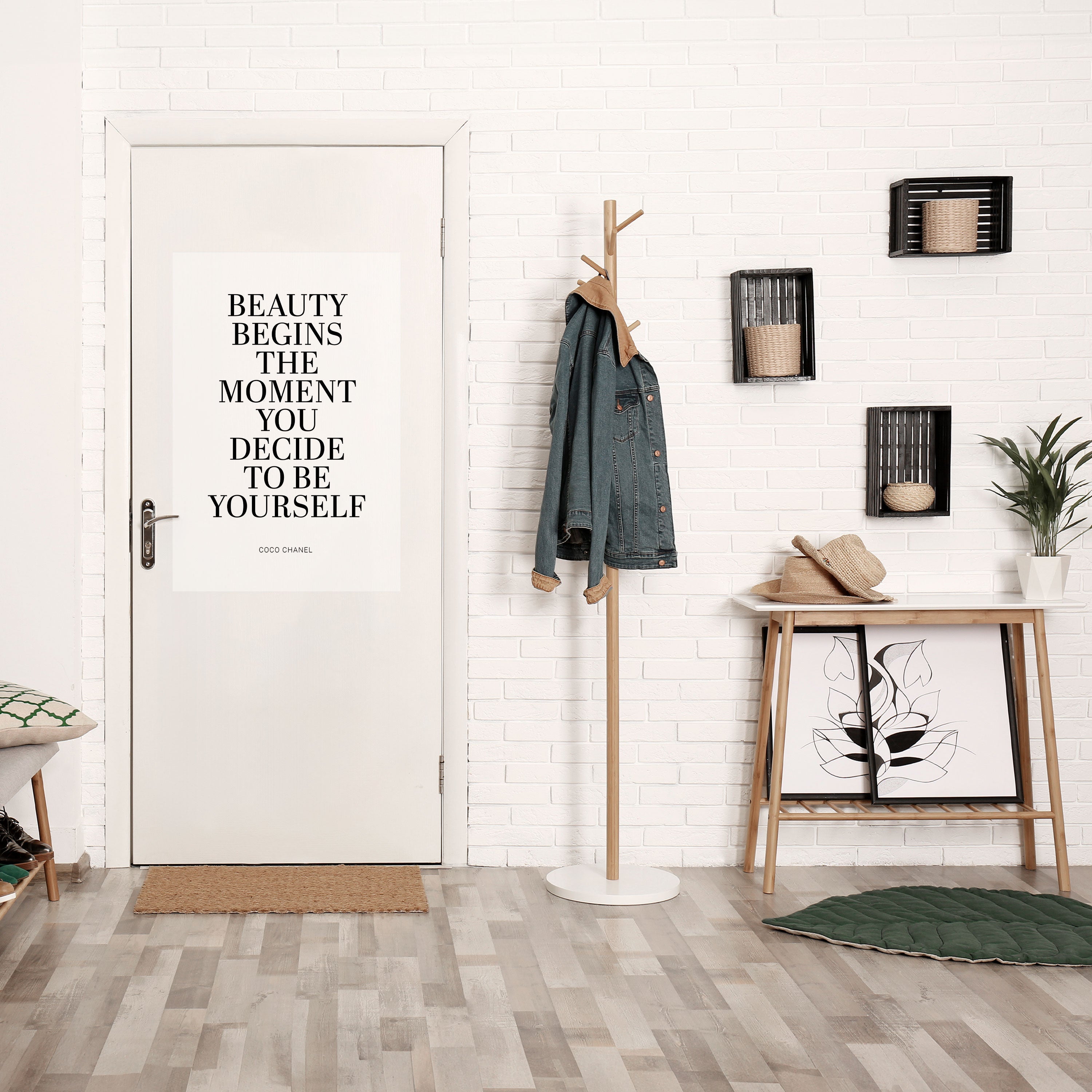 Affiche verticale autocollante « La beauté redéfinie »