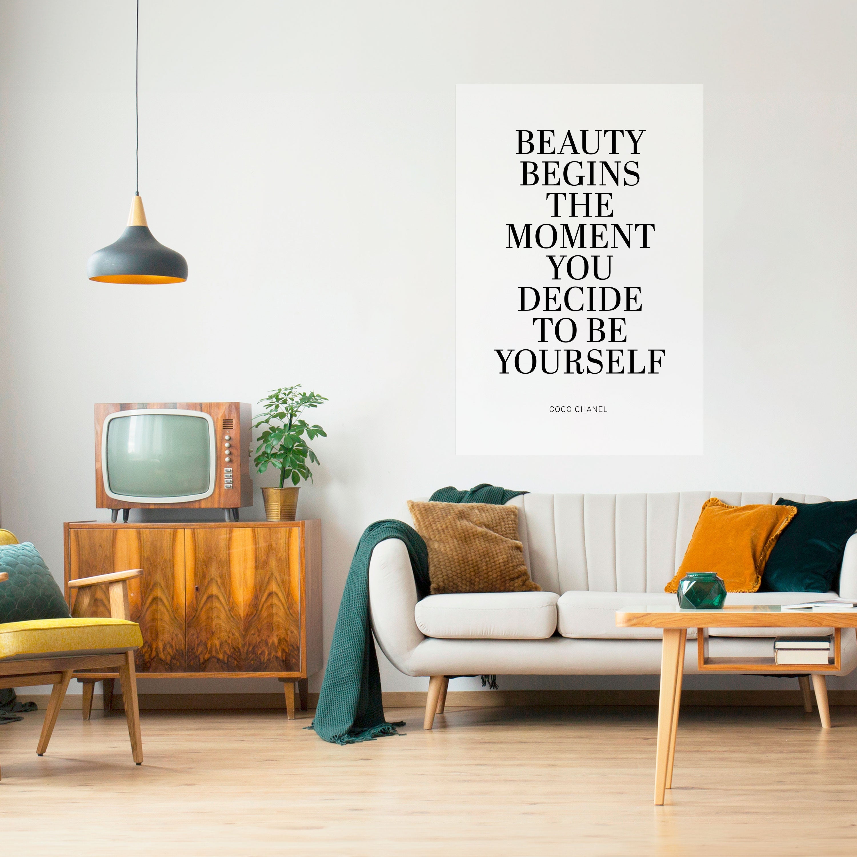 Affiche verticale autocollante « La beauté redéfinie »