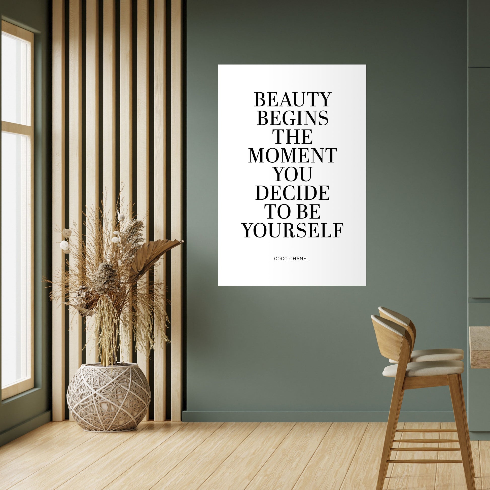 Affiche verticale autocollante « La beauté redéfinie »