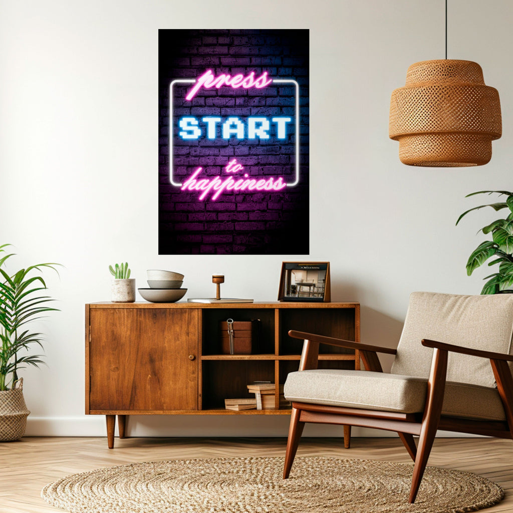 APPUYEZ SUR PLAY POUR LA JOIE Affiche verticale autocollante