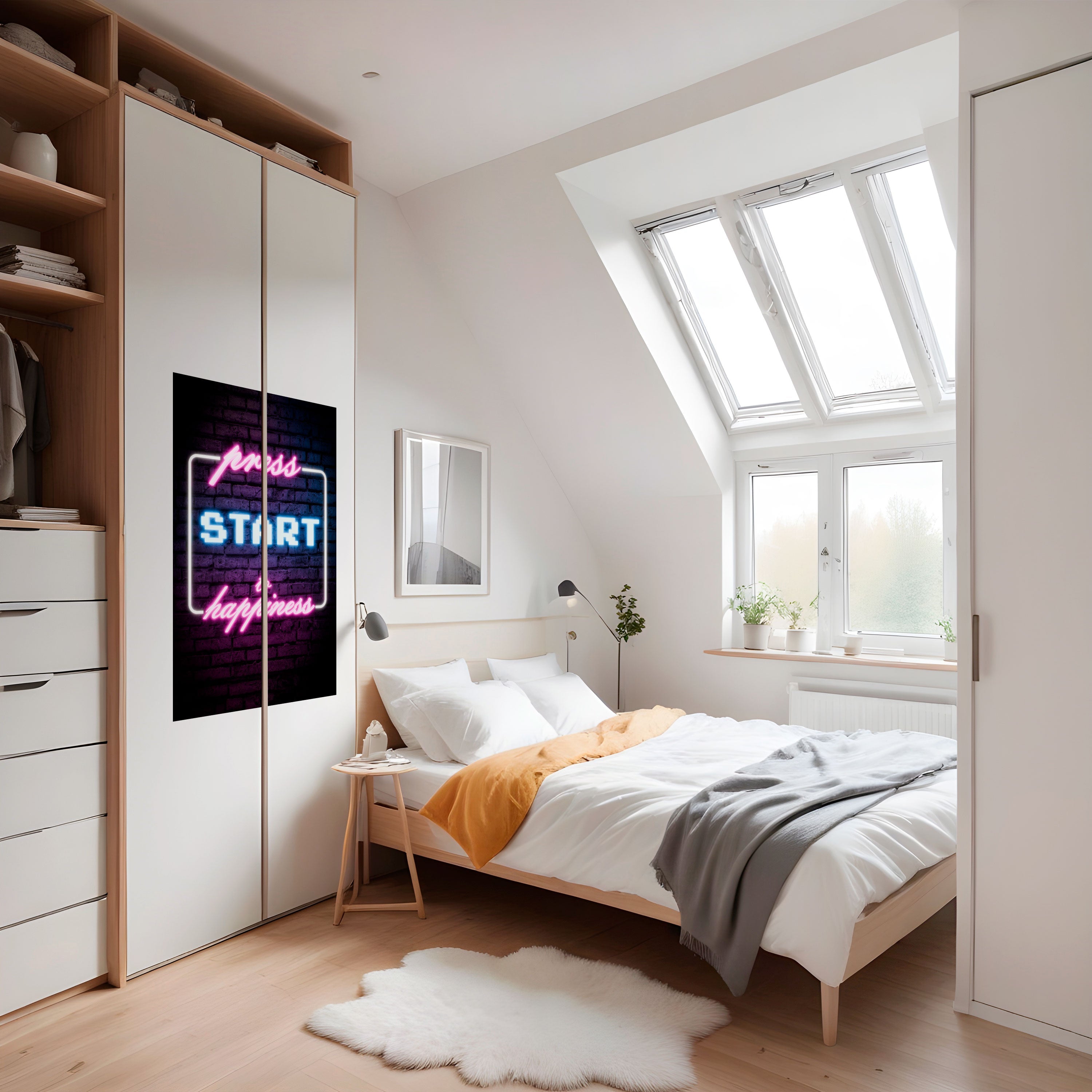 APPUYEZ SUR PLAY POUR LA JOIE Affiche verticale autocollante