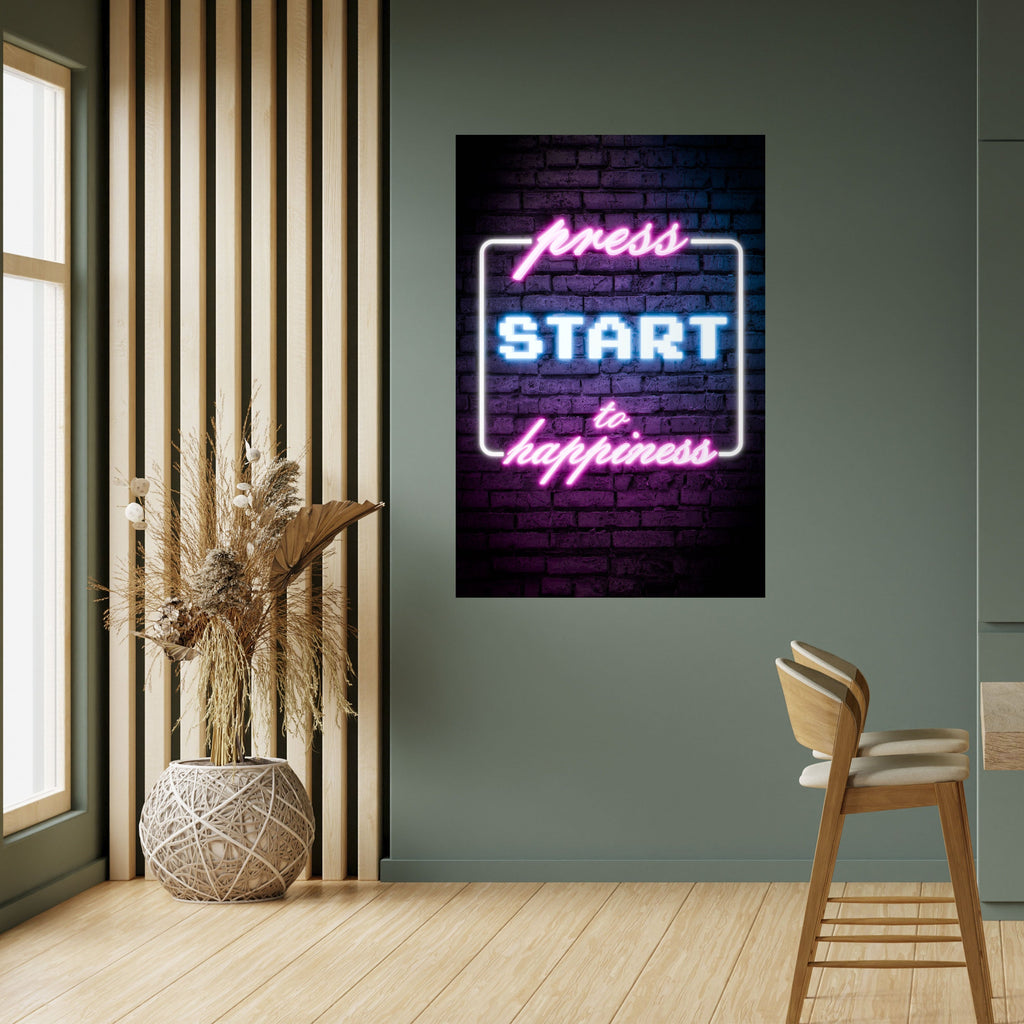 APPUYEZ SUR PLAY POUR LA JOIE Affiche verticale autocollante