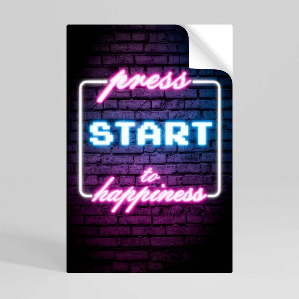 APPUYEZ SUR PLAY POUR LA JOIE Affiche verticale autocollante