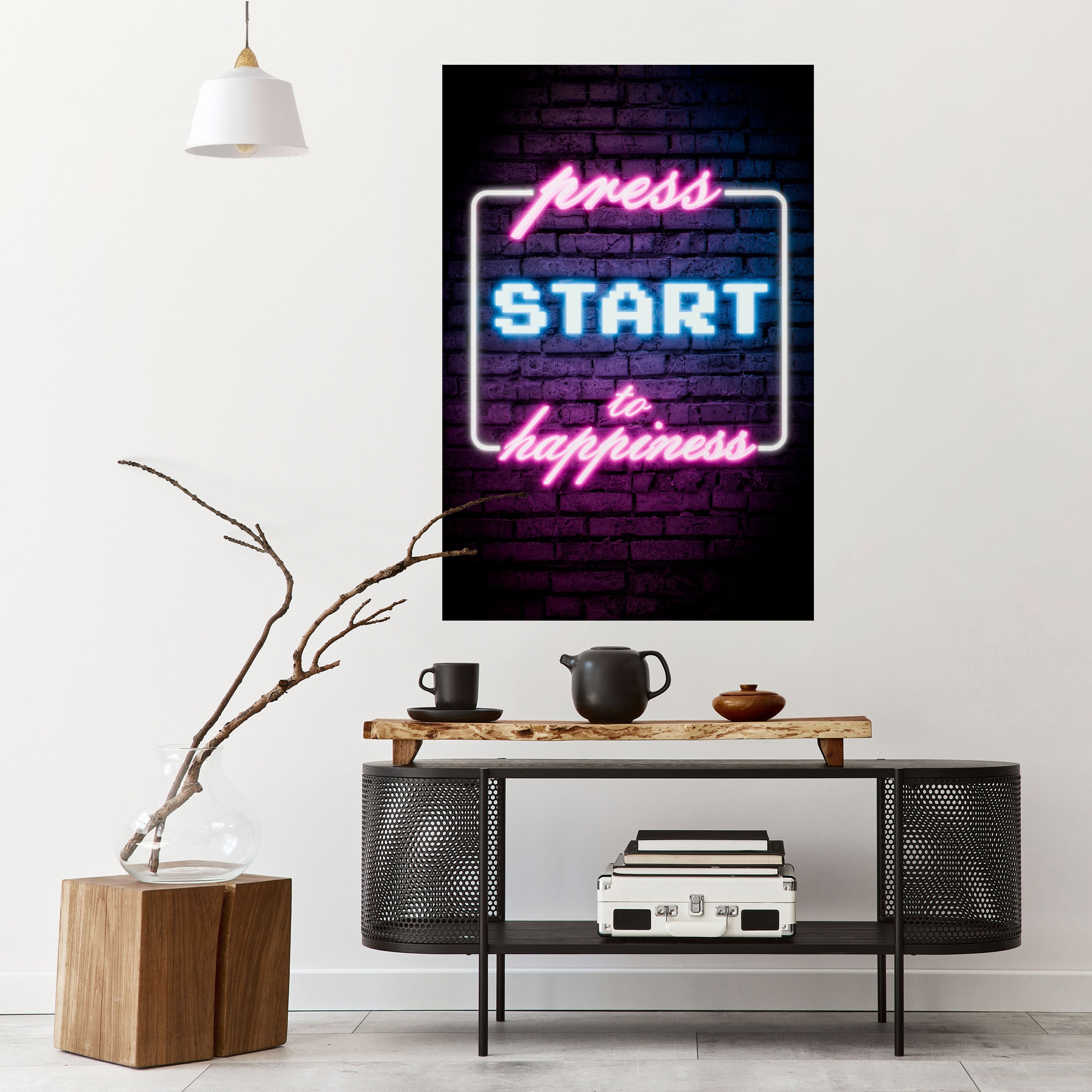 APPUYEZ SUR PLAY POUR LA JOIE Affiche verticale autocollante