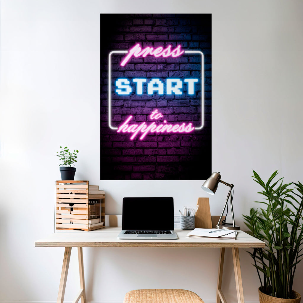 APPUYEZ SUR PLAY POUR LA JOIE Affiche verticale autocollante