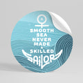 SKILLED SAILOR Peel and Stick Round Sticker