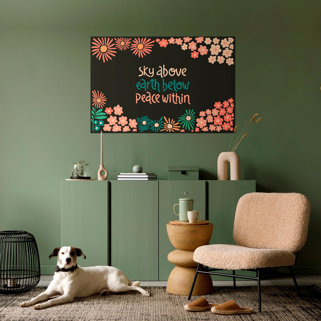 Affiche horizontale autocollante « PAIX INTÉRIEURE »