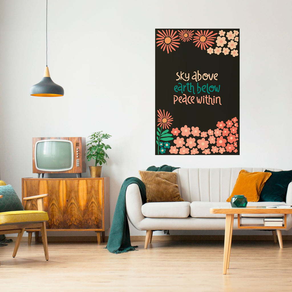 Affiche verticale autocollante « PAIX INTÉRIEURE »