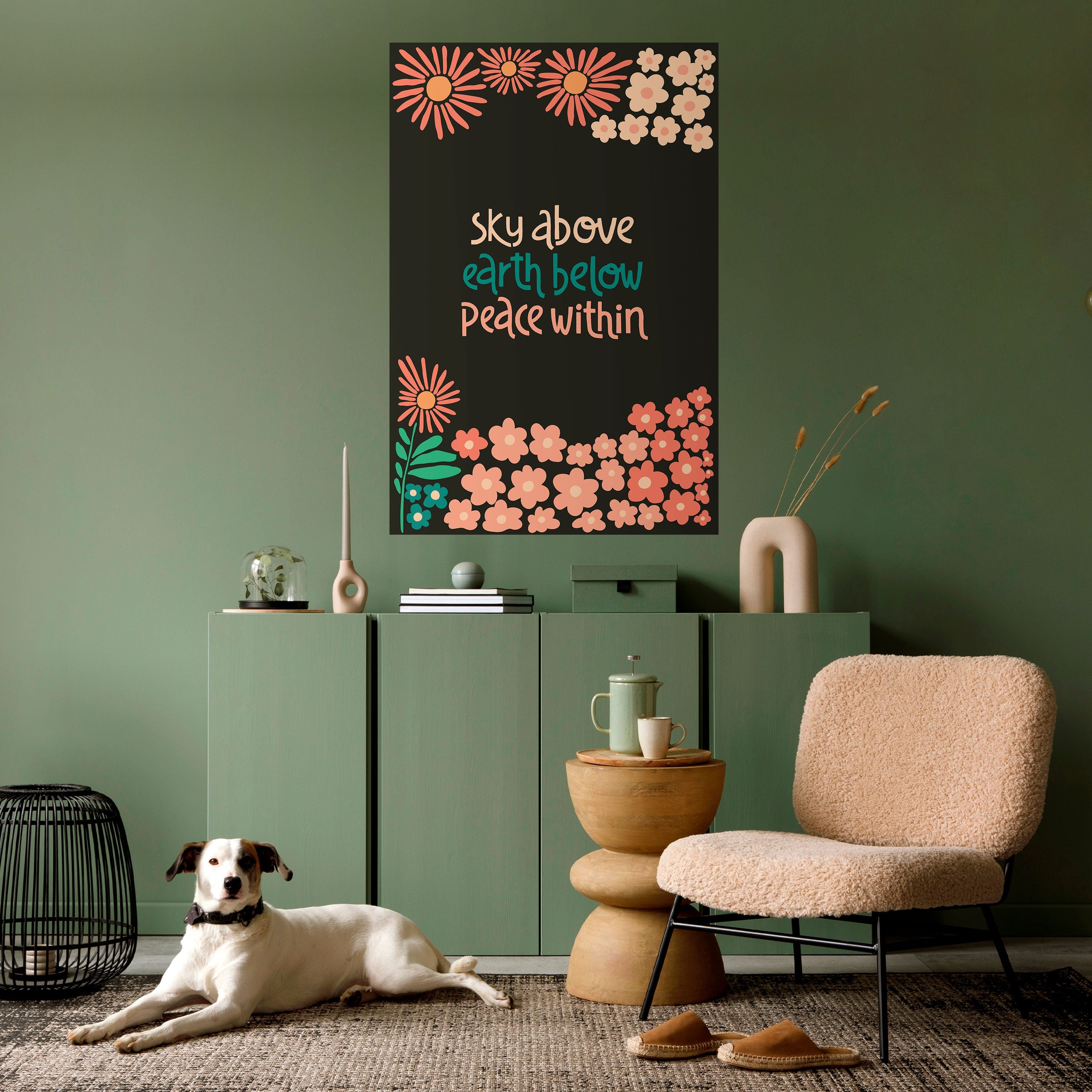 Affiche verticale autocollante « PAIX INTÉRIEURE »