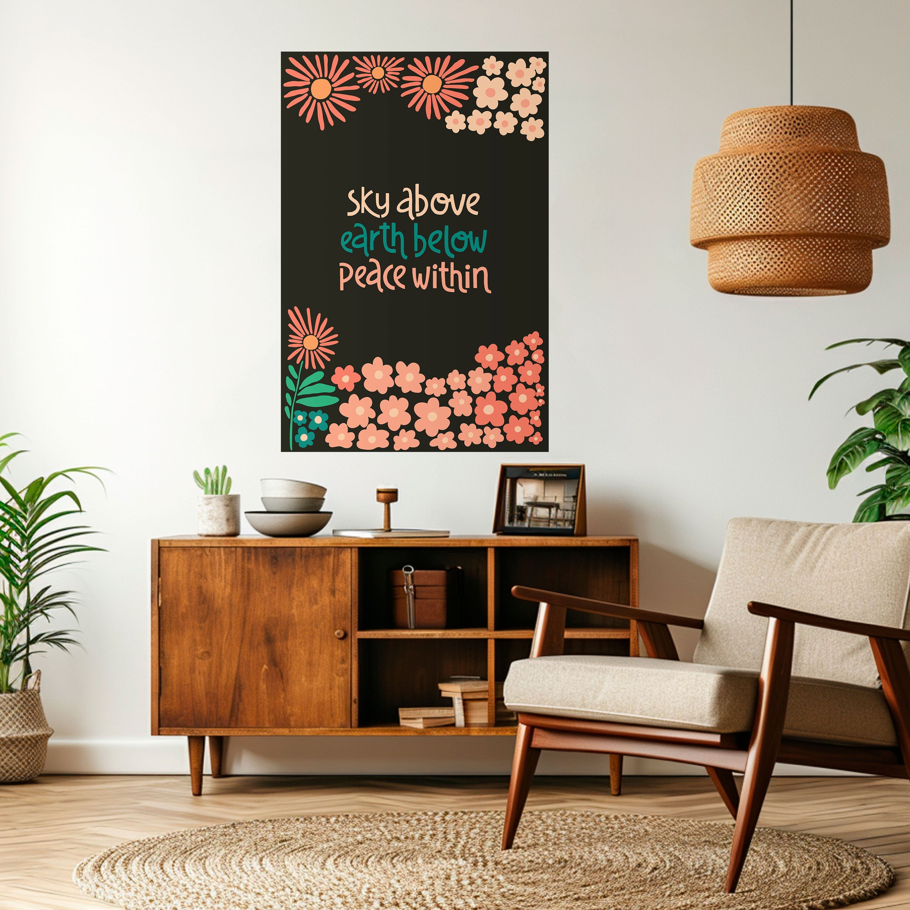 Affiche verticale autocollante « PAIX INTÉRIEURE »