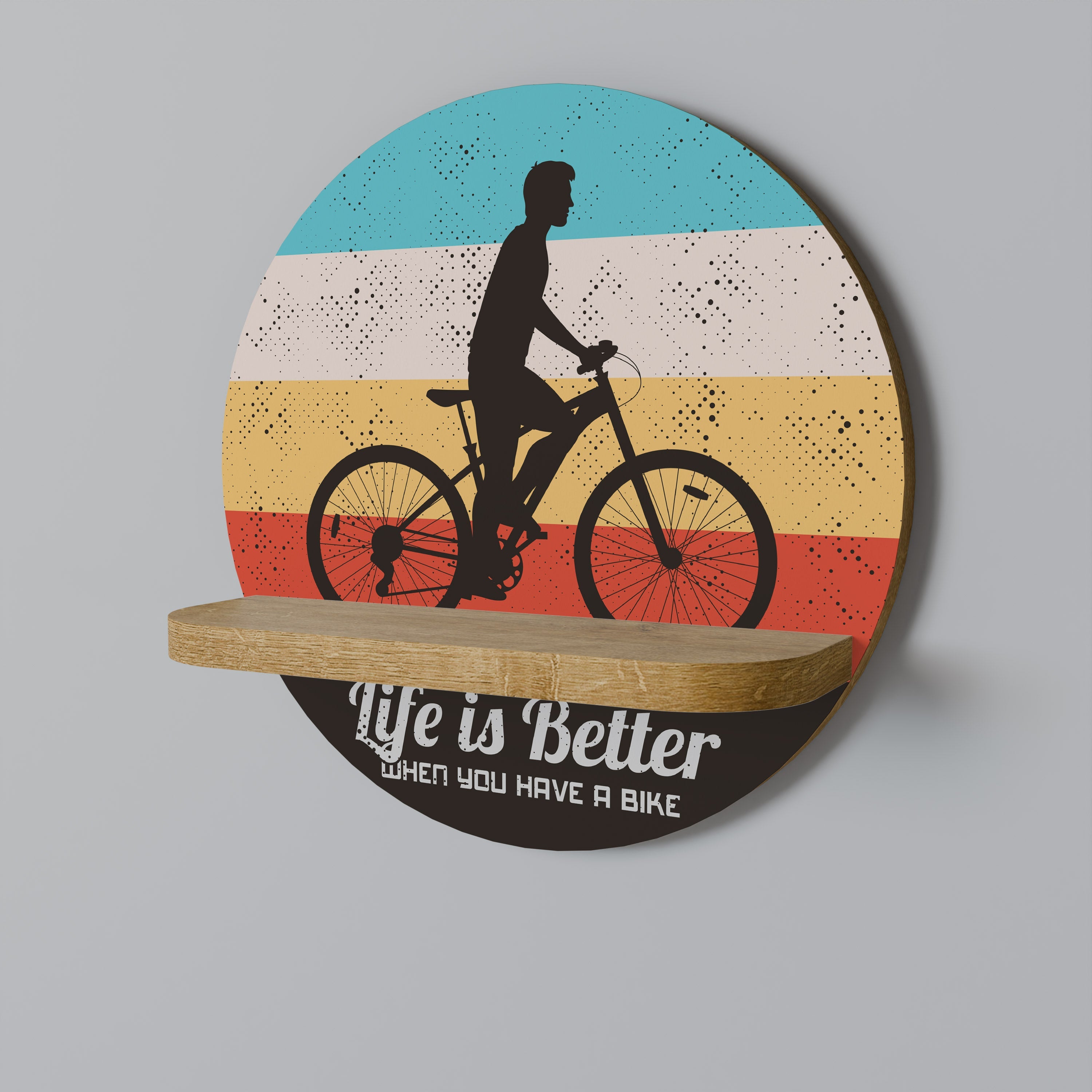 Étagère d'art ronde effet chêne BETTER LIFE