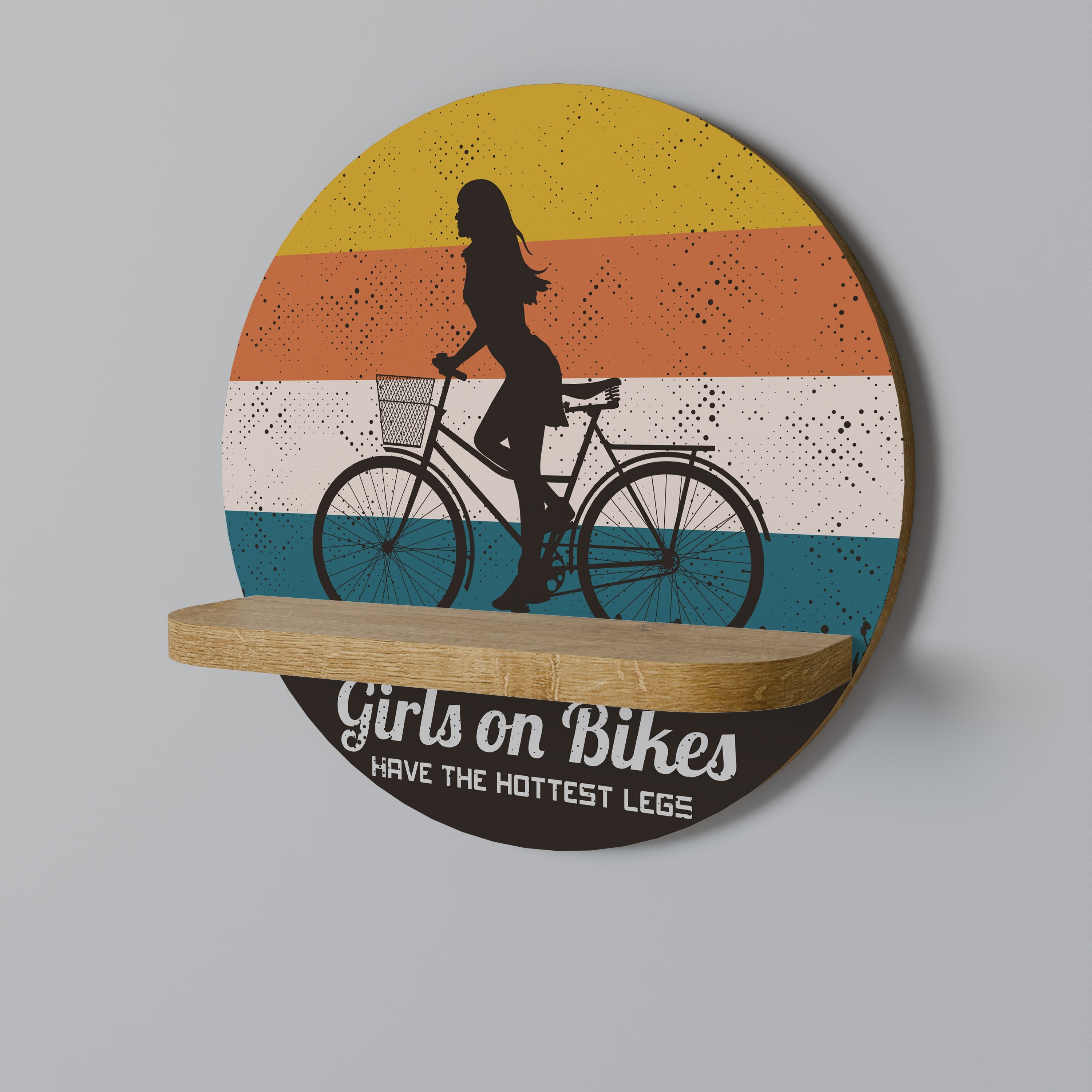 Étagère d'art ronde THE HOTTEST LEGS effet chêne