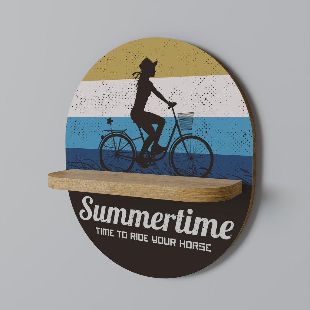 Étagère d'art ovale SUMMERTIME effet chêne