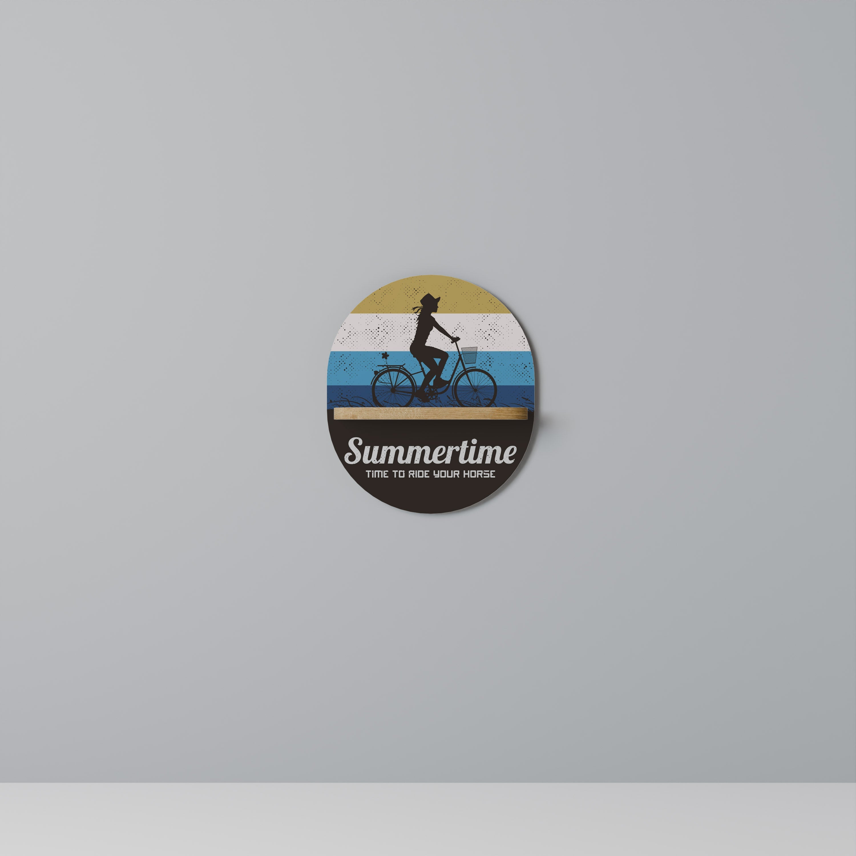 Étagère d'art ovale SUMMERTIME effet chêne