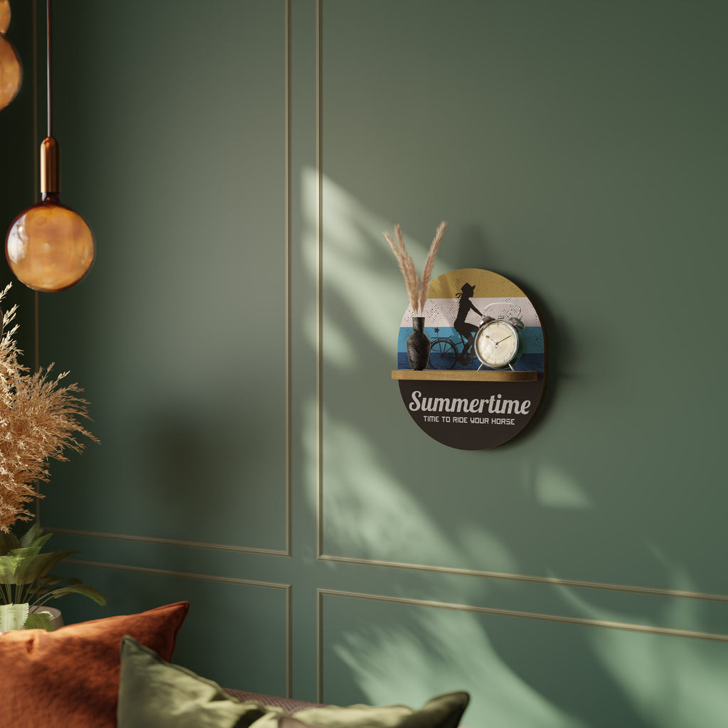 Étagère d'art ovale SUMMERTIME effet chêne