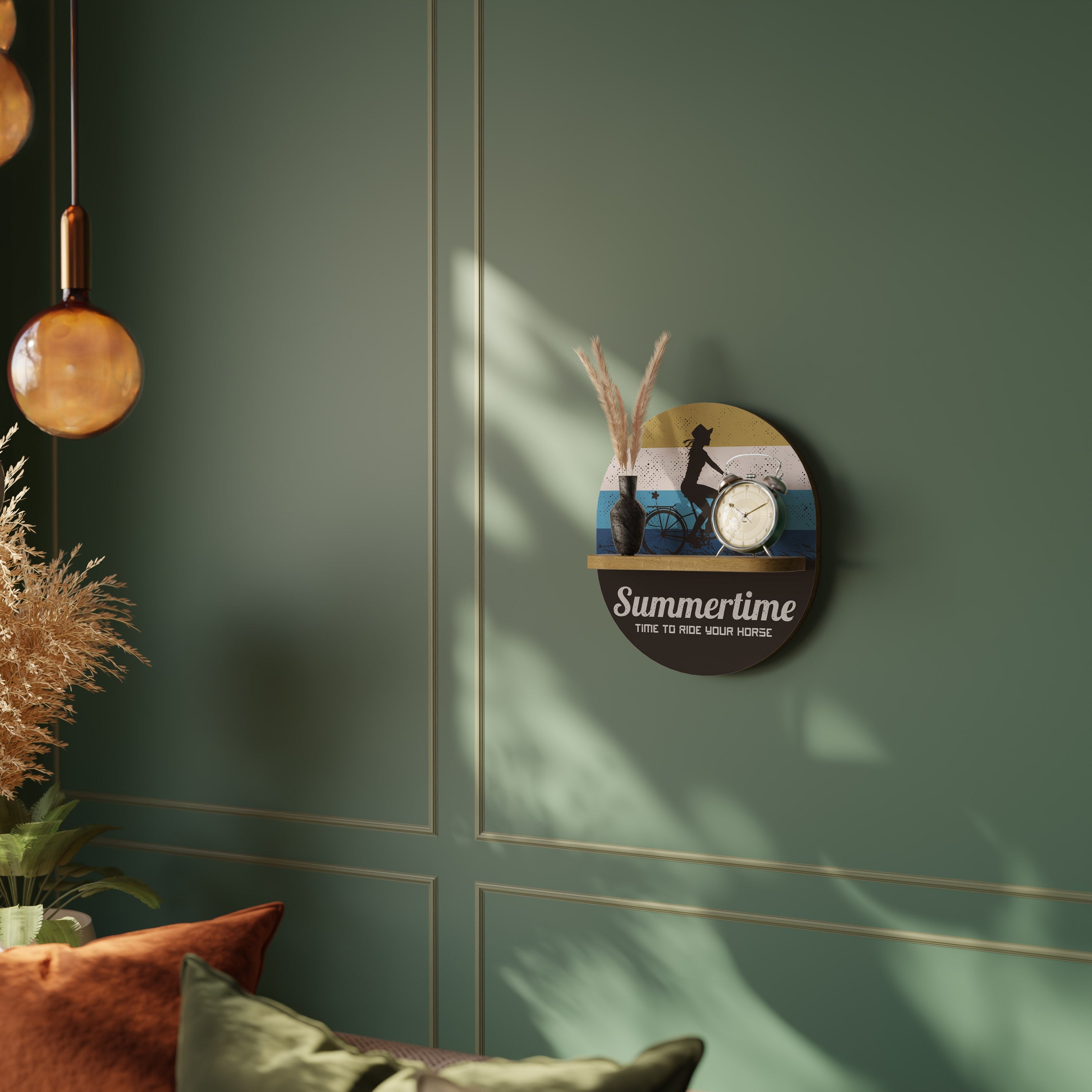 Étagère d'art ovale SUMMERTIME effet chêne