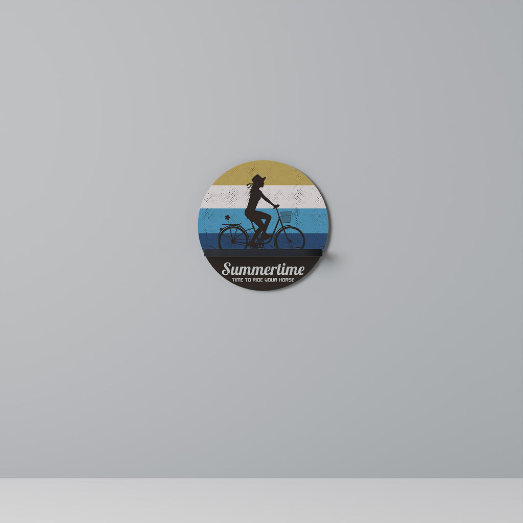 SUMMERTIME Round Art Shelf In Black Finish