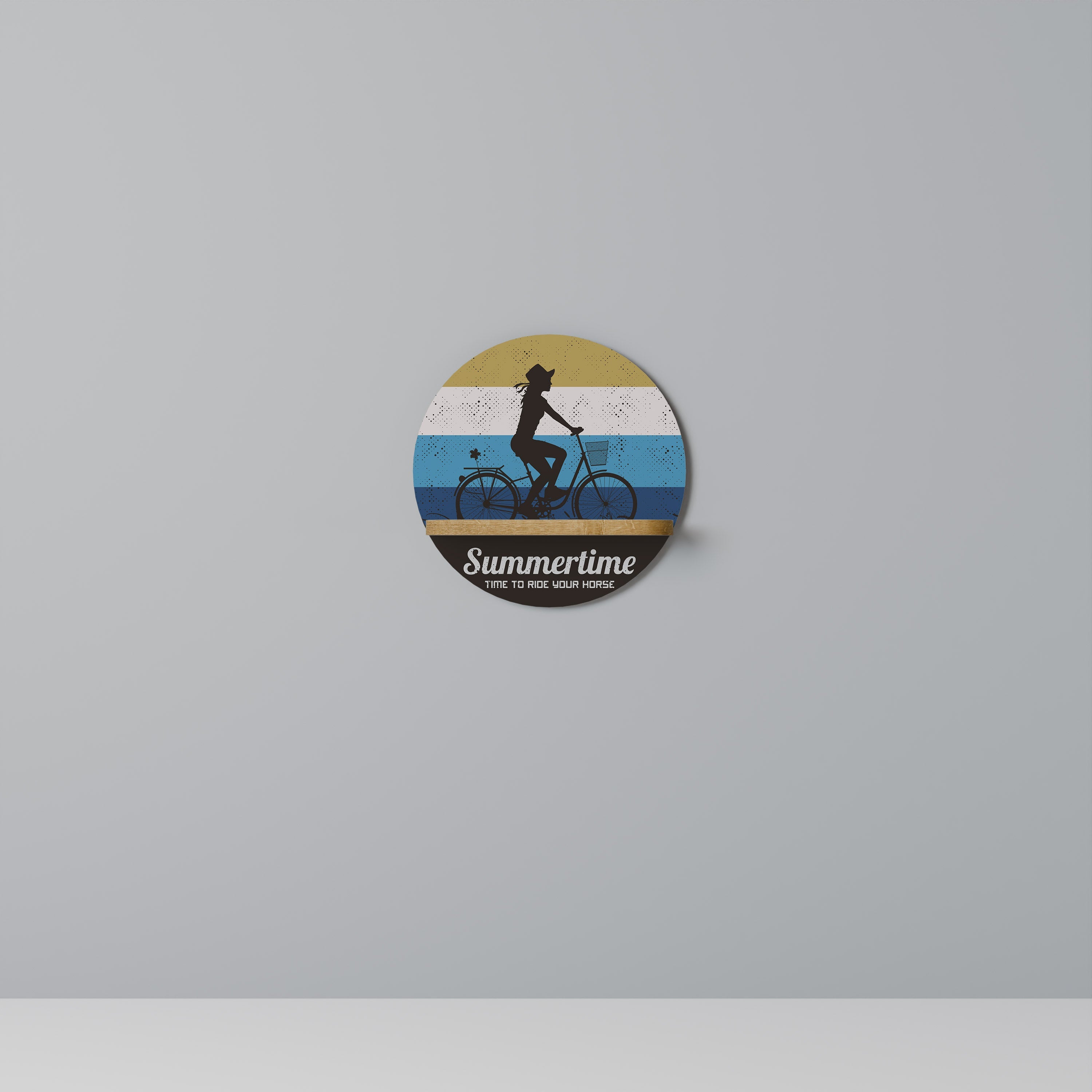 Étagère d'art ronde SUMMERTIME effet chêne