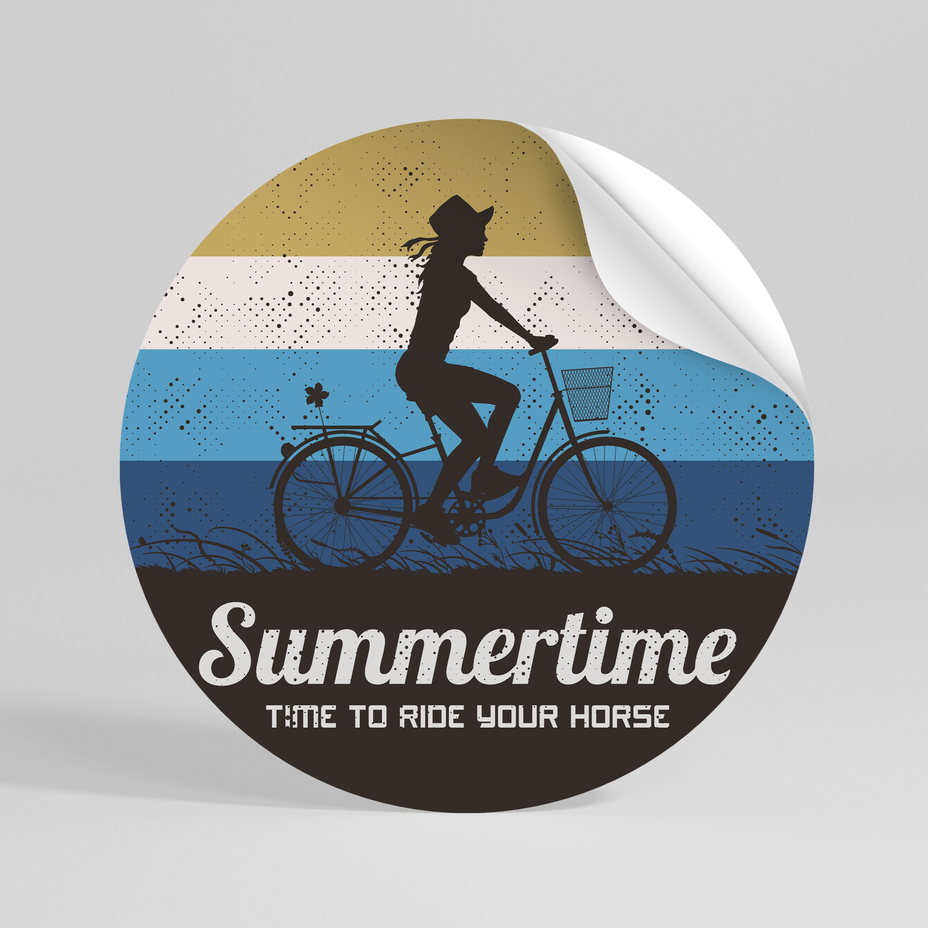 SUMMERTIME Peel and Stick Round Sticker