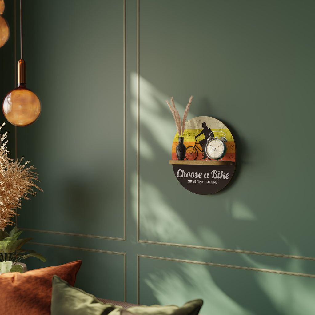 CHOISISSEZ UN VÉLO Étagère d'art ovale effet chêne