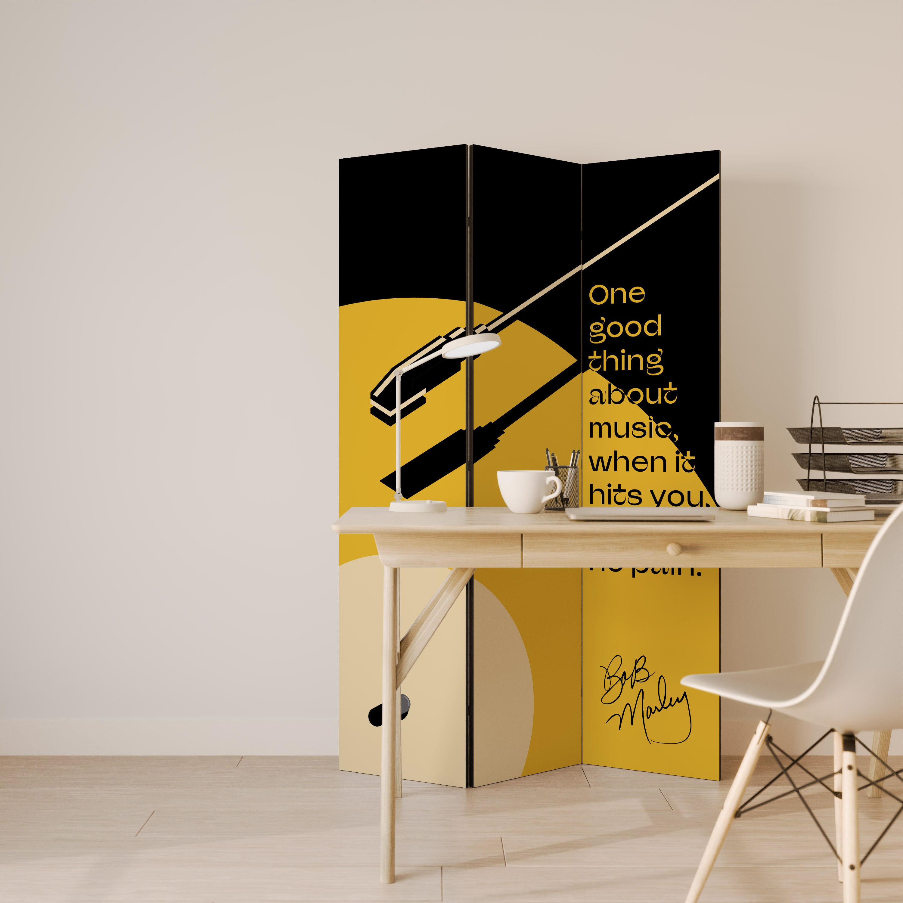 MUSIC - NO PAIN 3-Panel Room Divider