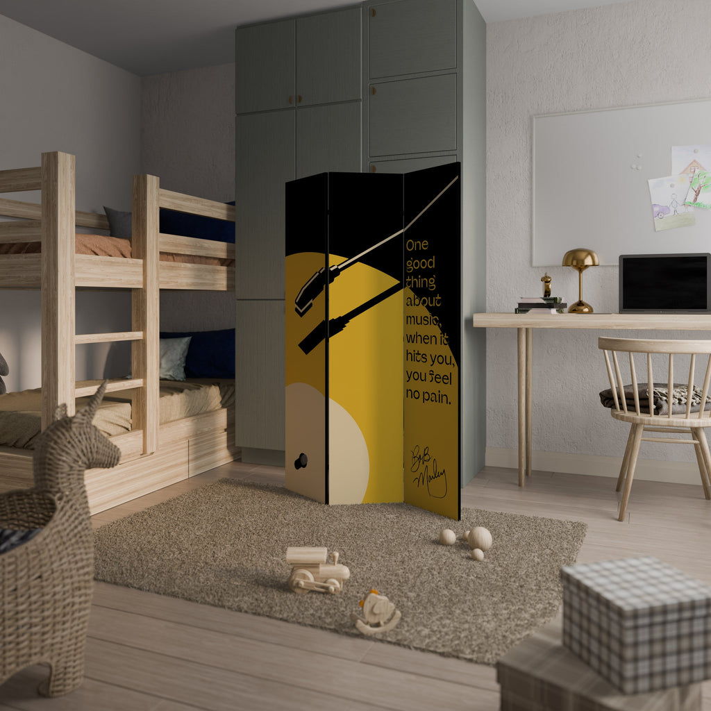 MUSIQUE - NO PAIN Paravent décoratif à 3 panneaux