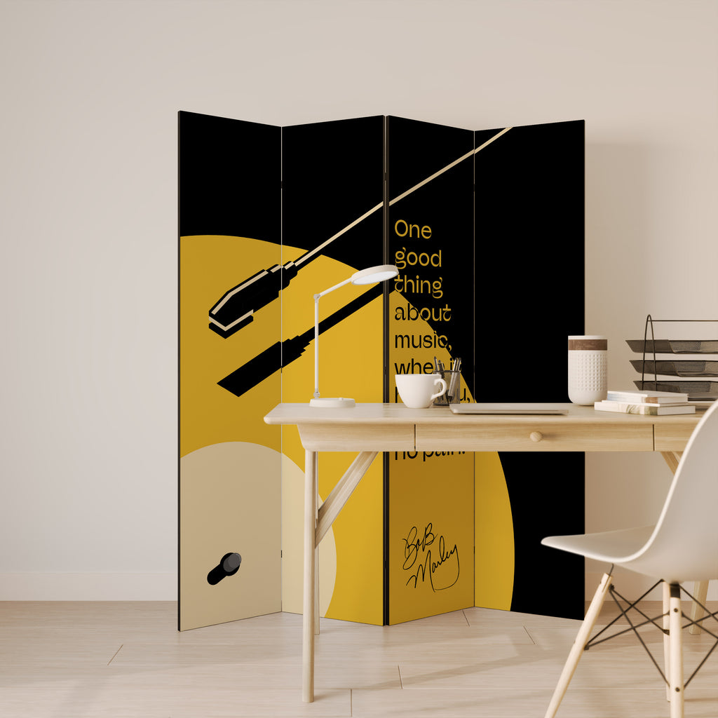 MUSIC - NO PAIN 4-Panel Room Divider