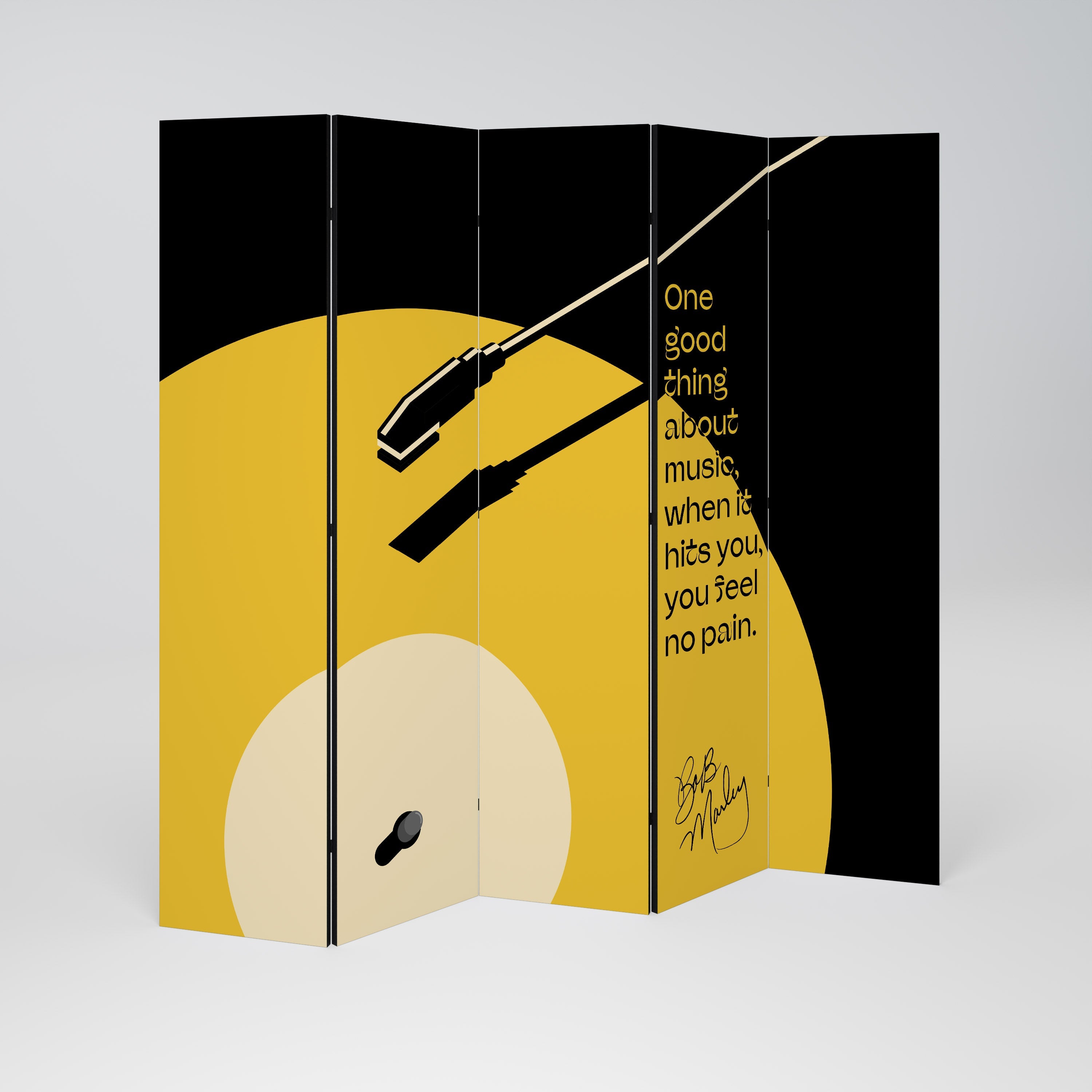 MUSIQUE - NO PAIN Paravent décoratif à 5 panneaux