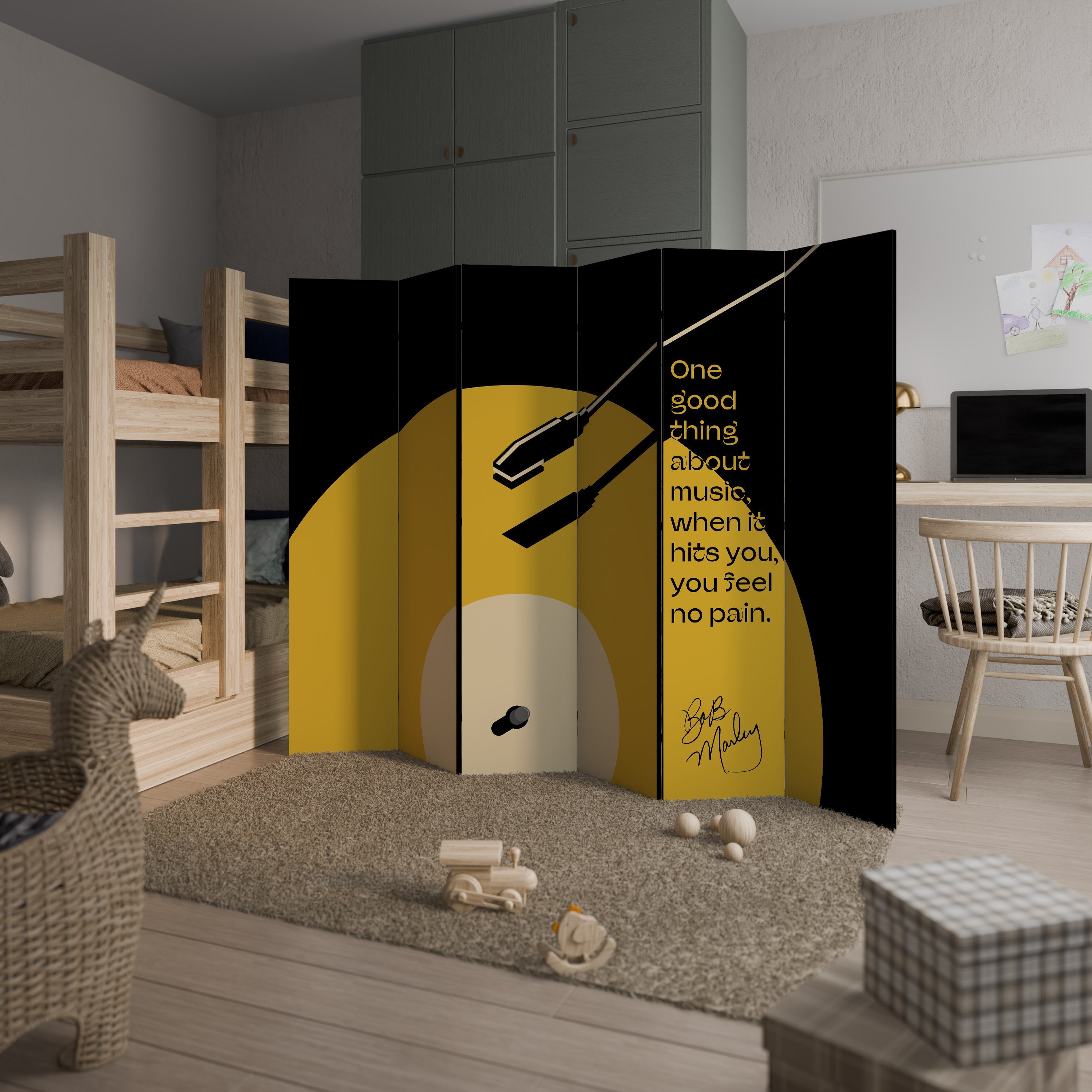 MUSIQUE - NO PAIN Paravent décoratif à 6 panneaux